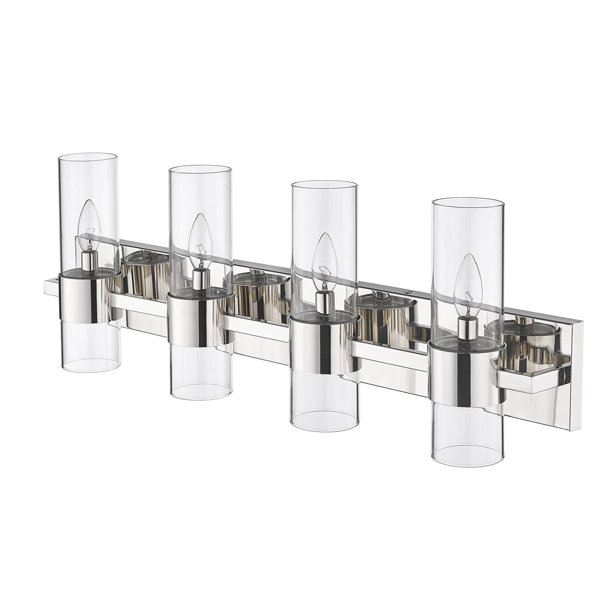 Shown in Polished Nickel finish and Clear glass