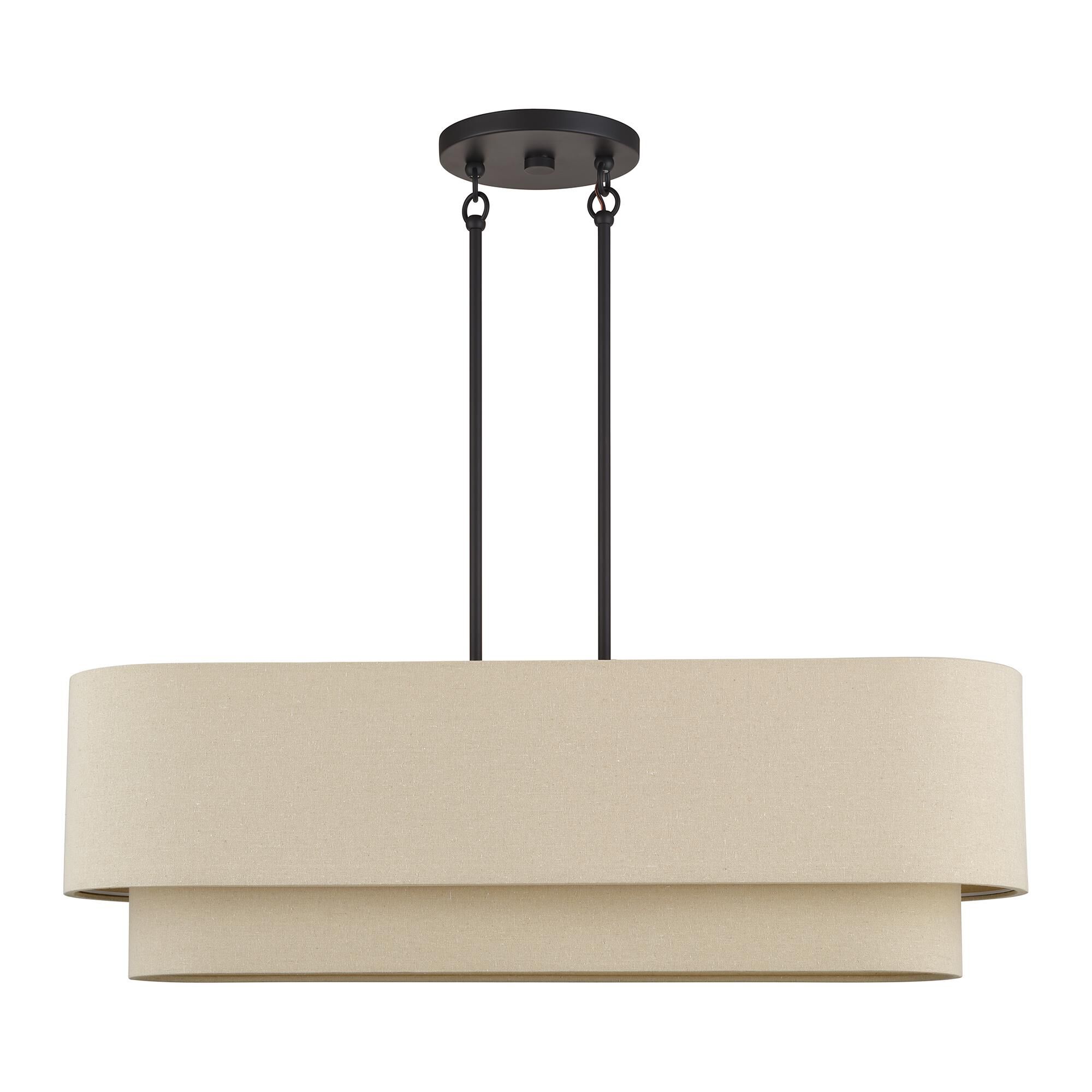 Shown in Bronze finish and Hand Crafted Parchment Color Hardback Fabric shade