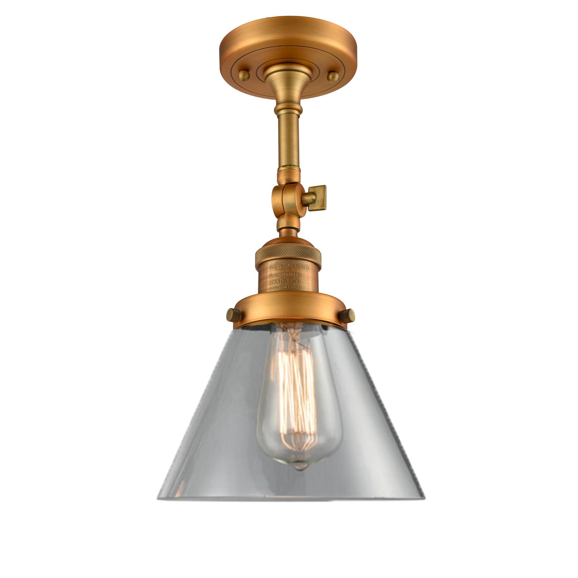 Shown in Brushed Brass finish and Clear glass