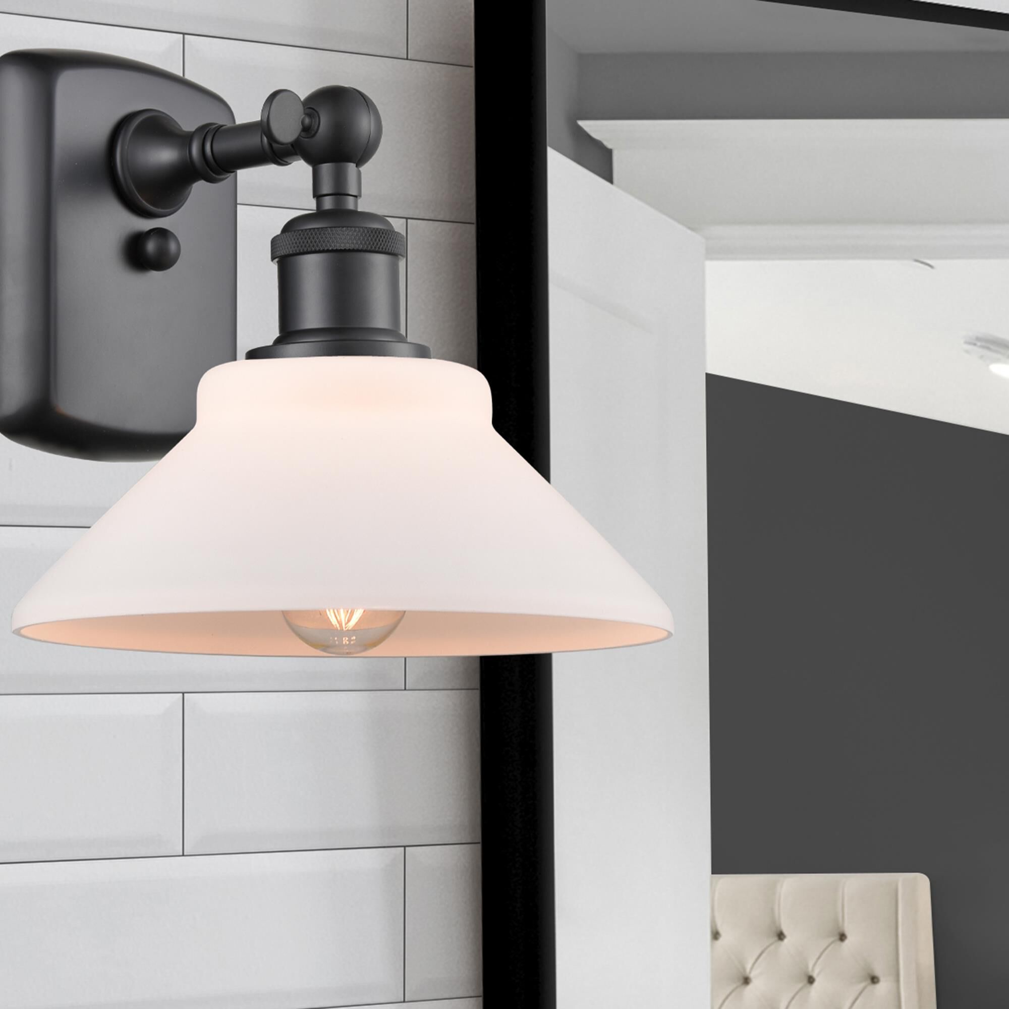 Shown in Matte Black finish and Matte White - Disc glass