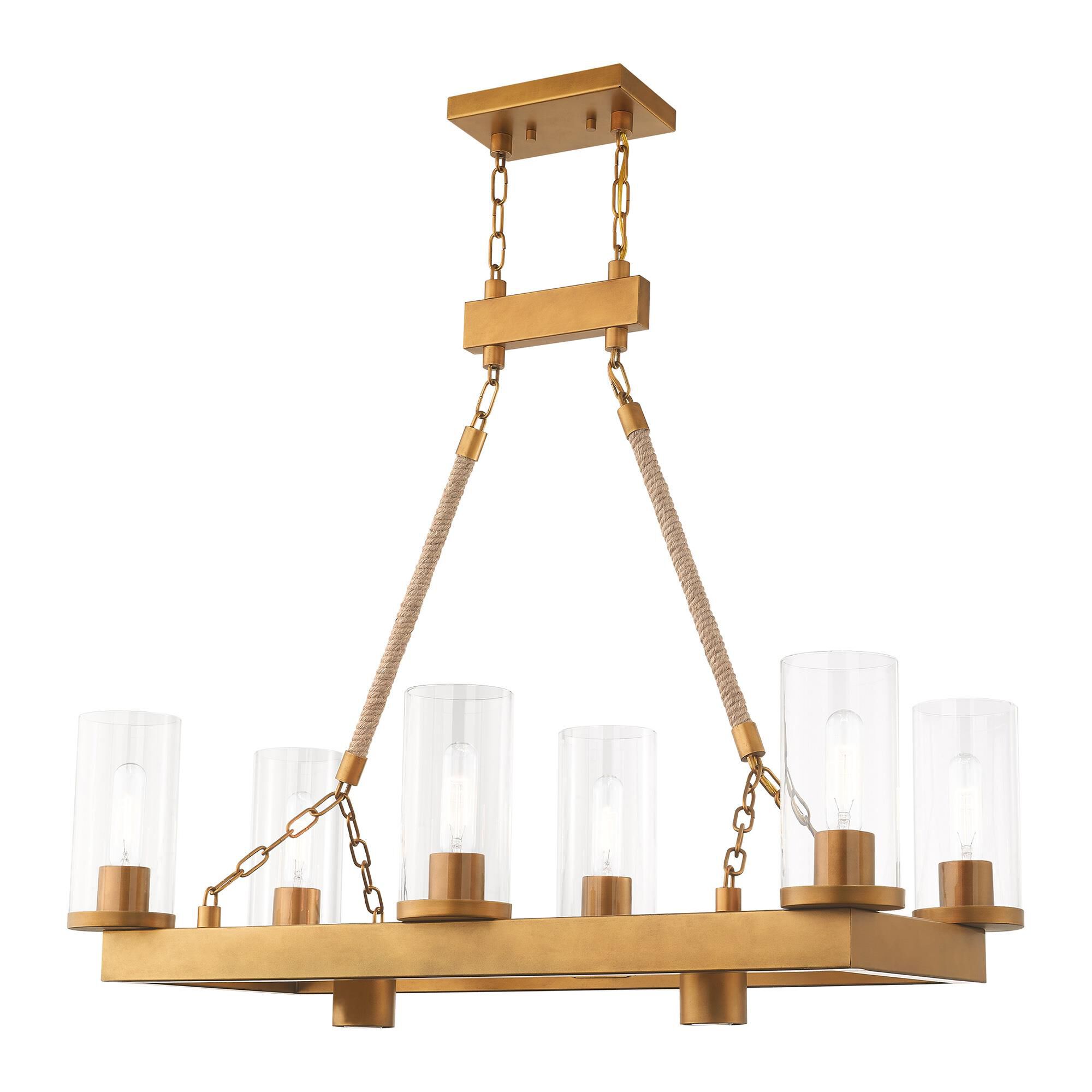 Metuchen 34 Inch 8 Light Linear Suspension Light by Livex Lighting