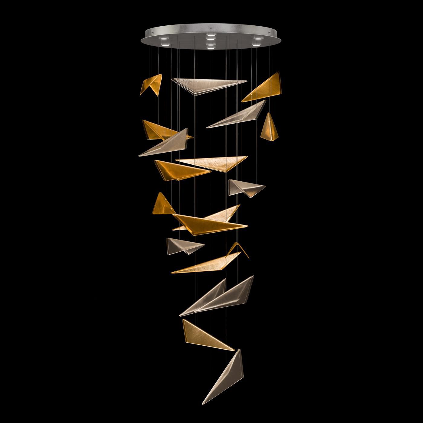 Shown in Silver finish and Amber Linear glass