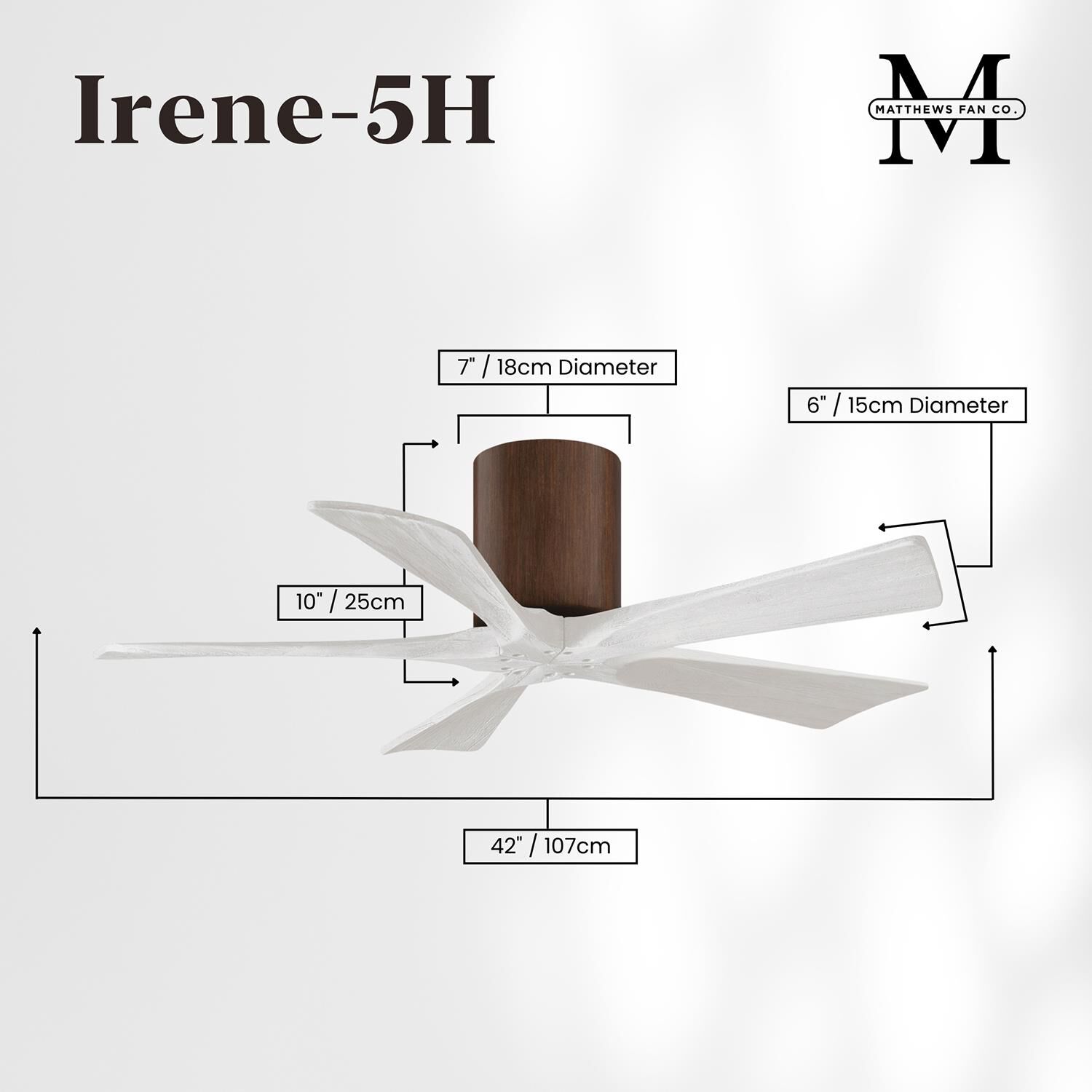 Irene 42 Inch Flush Mount Fan by Matthews Fan Company