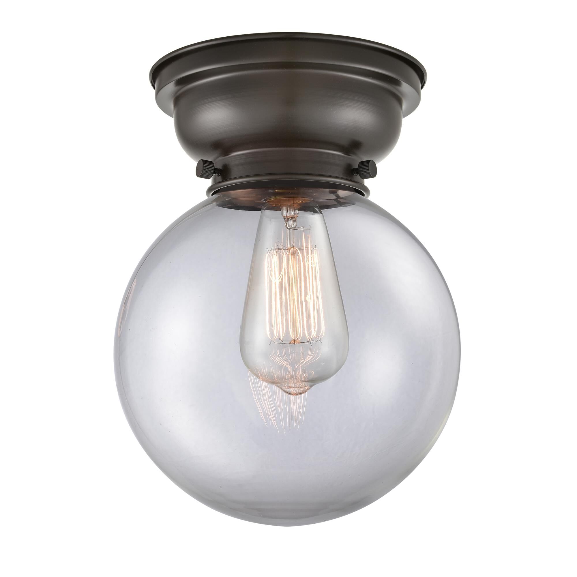 Shown in Oil Rubbed Bronze finish and Globe glass and Glass shade