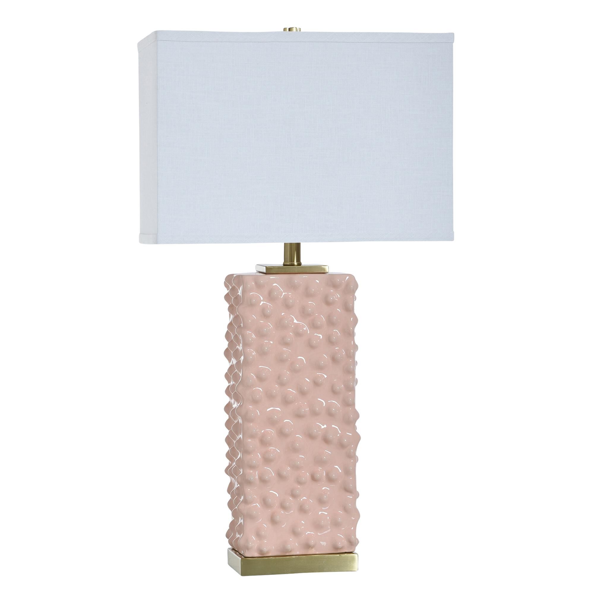 Shown in Polished Brass and Pearl Blush finish and Off-White shade