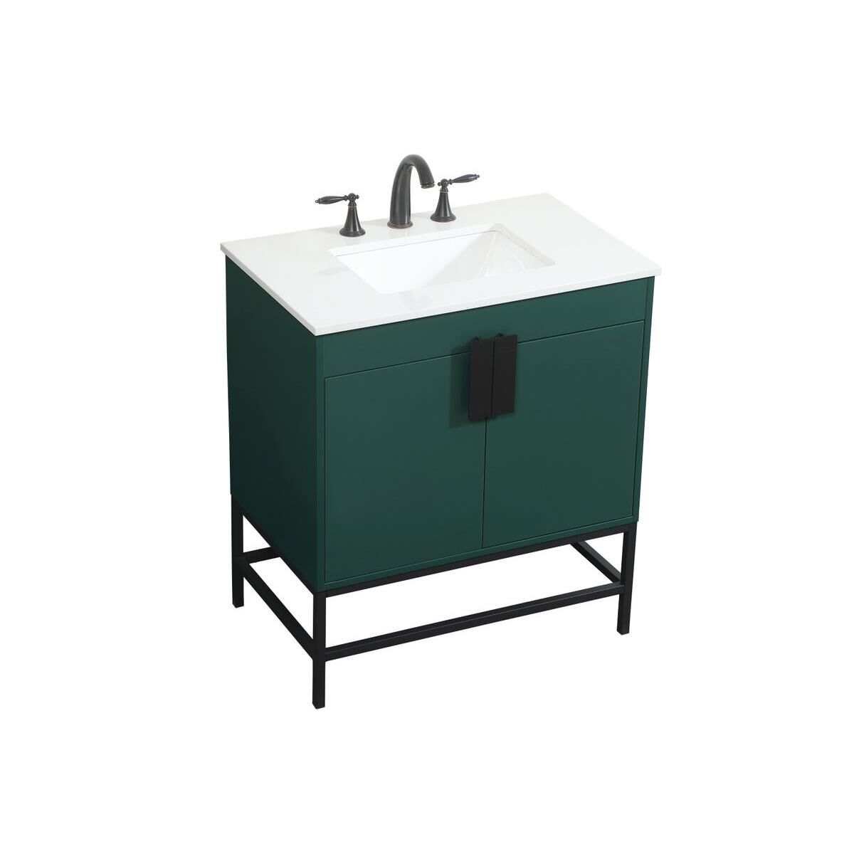 Shown in Green finish and Without Backsplash accent