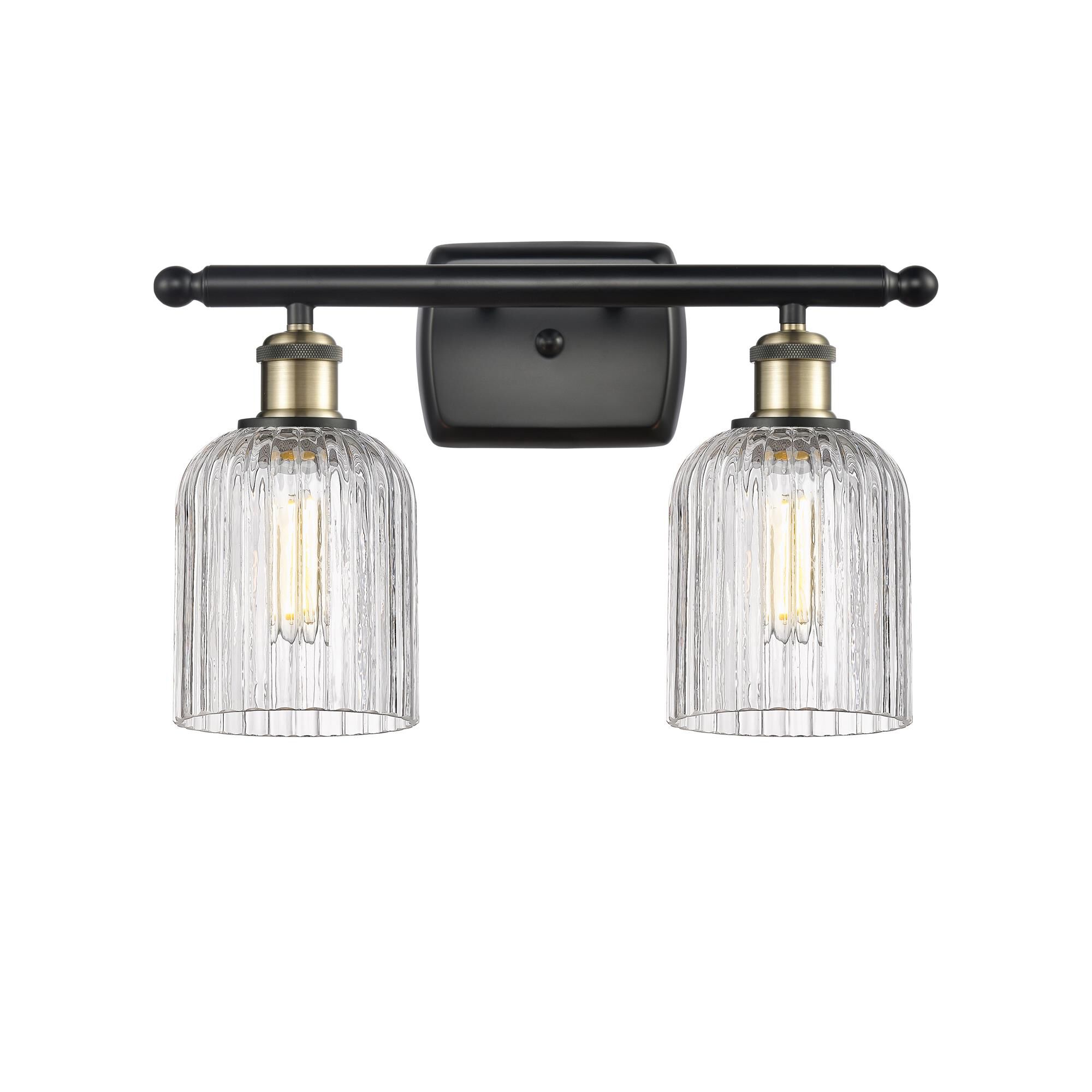 Shown in Black Antique Brass finish and Clear glass