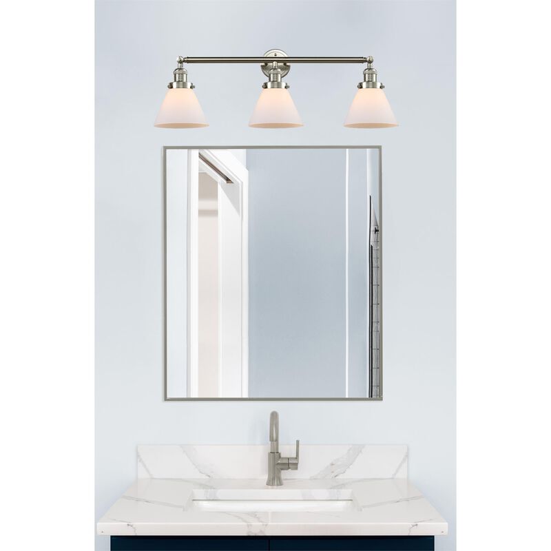 Bruno Marashlian Large Cone 32 Inch 3 Light Bath Vanity Light by Innovations Lighting