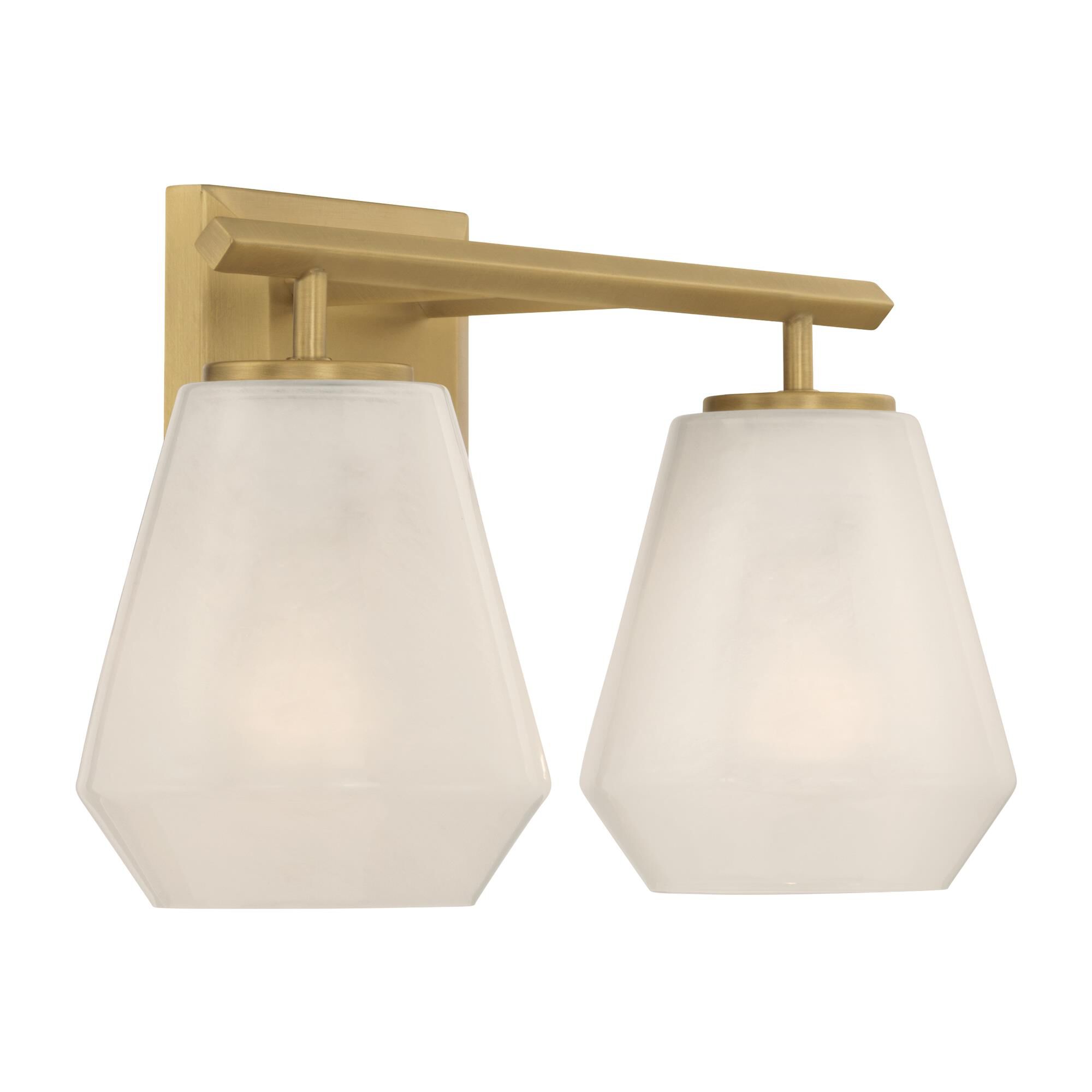 Shown in Legacy Brass finish and Alabaster glass