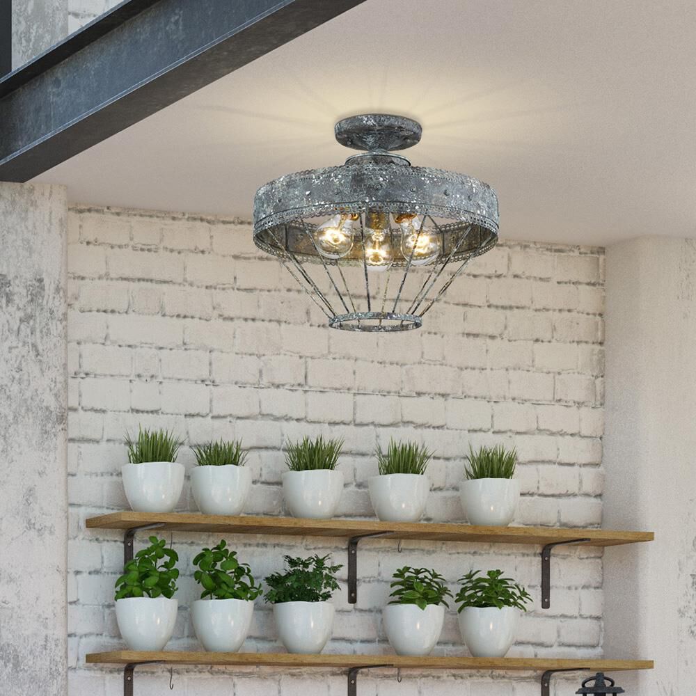 Ferris 12 Inch Semi-flush by Golden Lighting