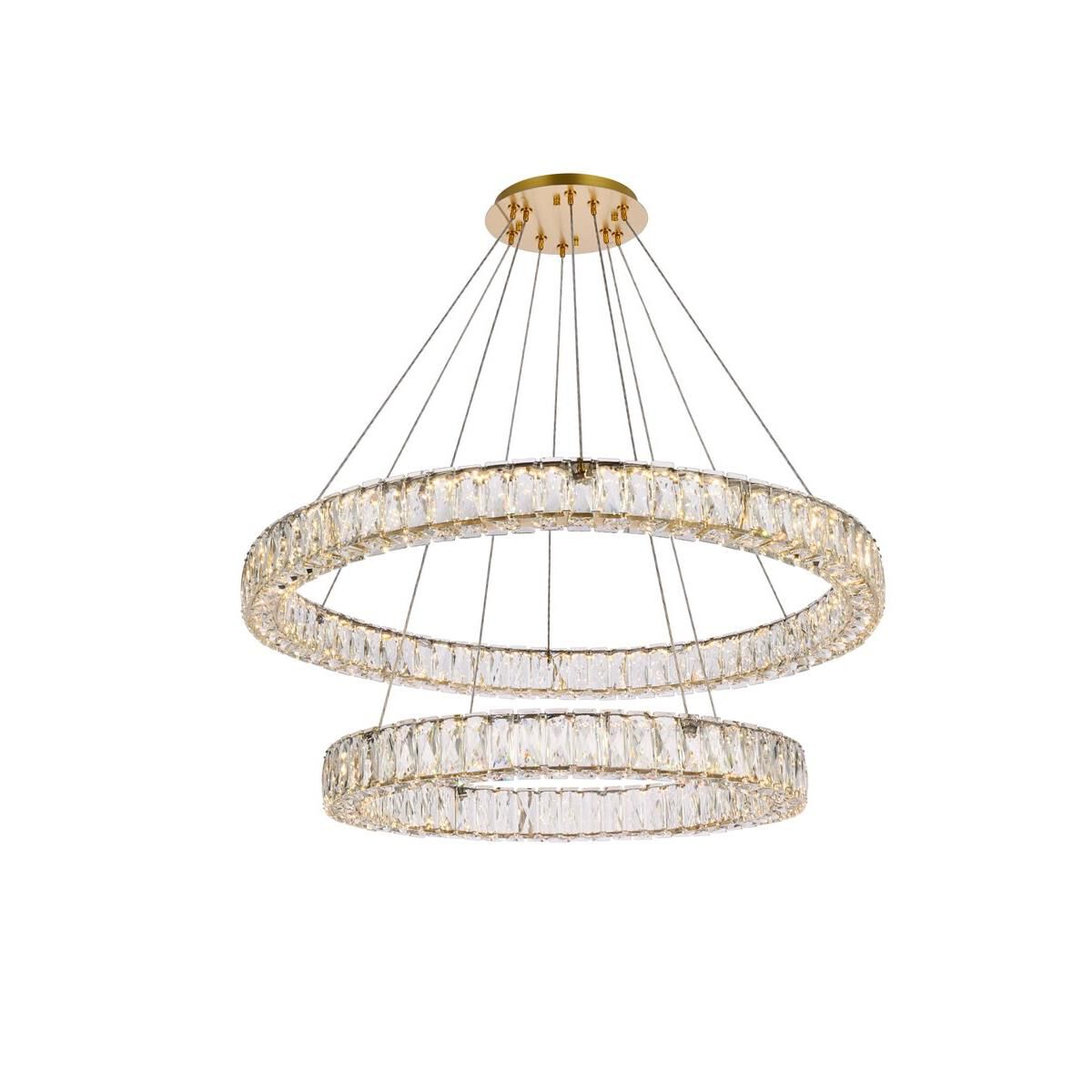 Monroe 36 Inch 2 Light LED Chandelier by Elegant Lighting