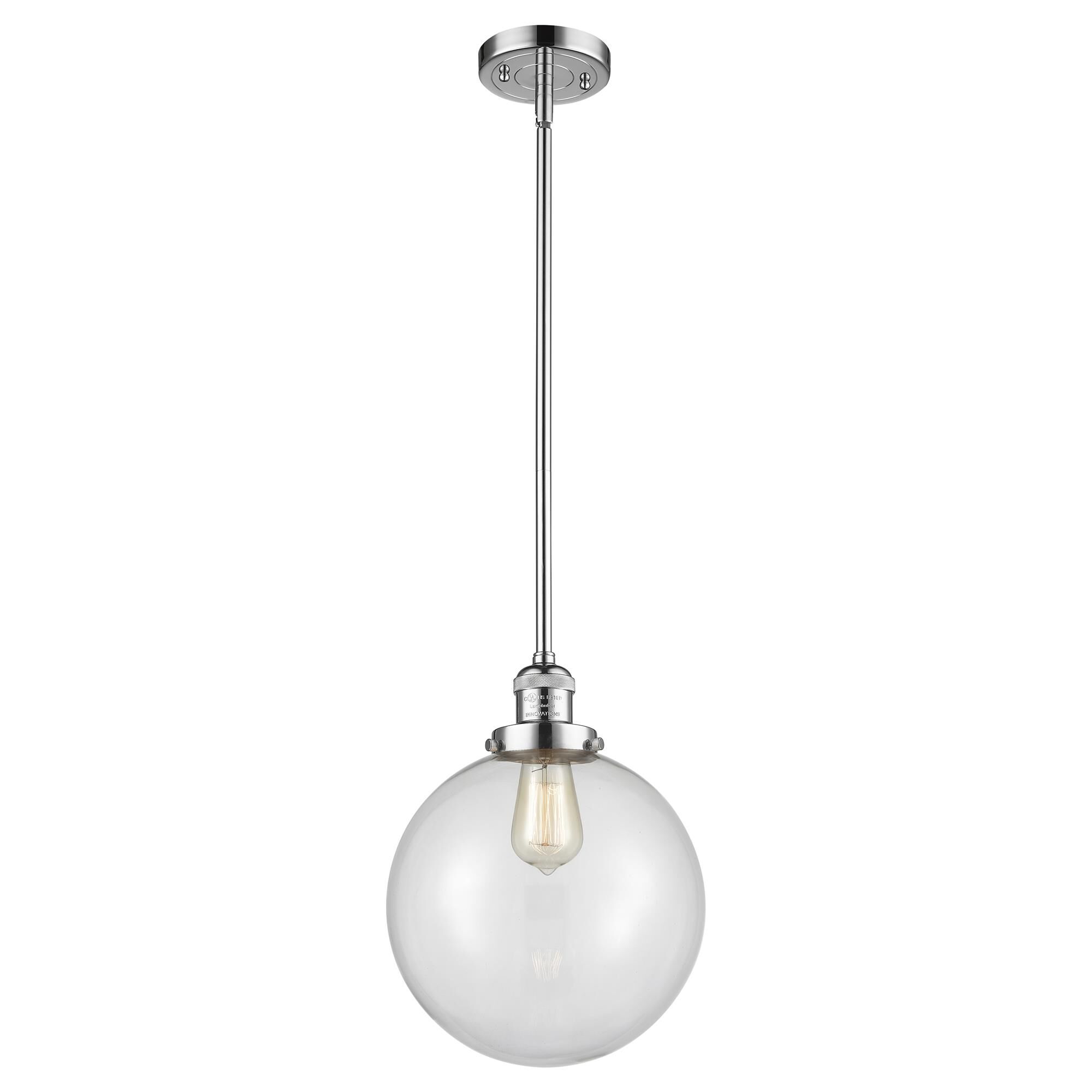 Shown in Polished Chrome finish and Clear glass