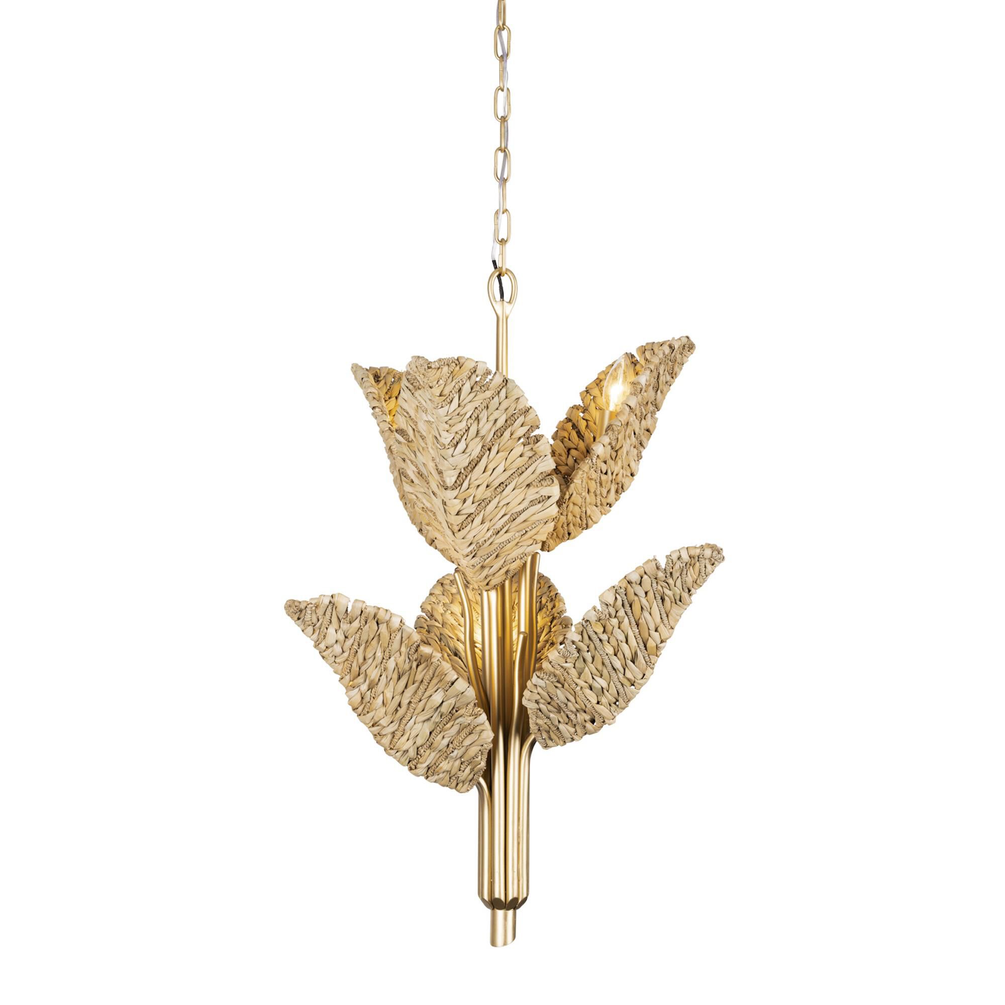Shown in French Gold/Natural Seagrass finish and Natural Seagrass With Lampakanay Rope shade