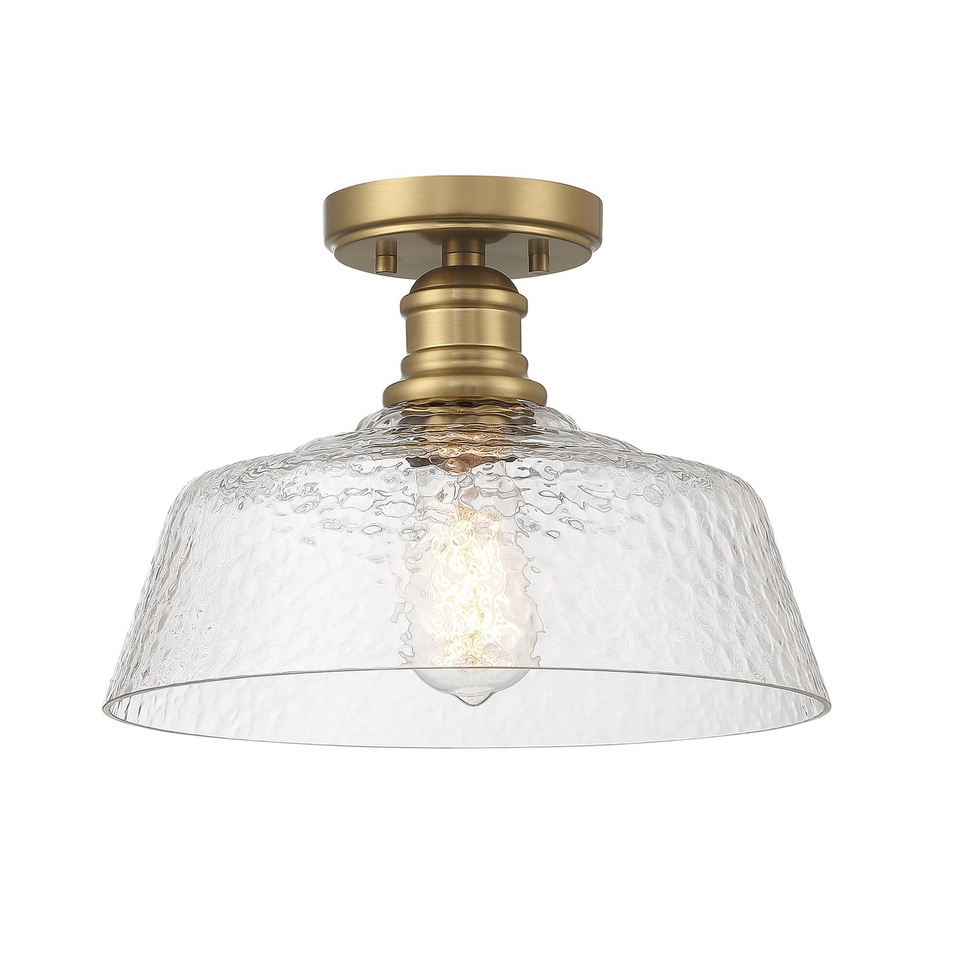 Shown in Natural Brass finish and Vintage glass