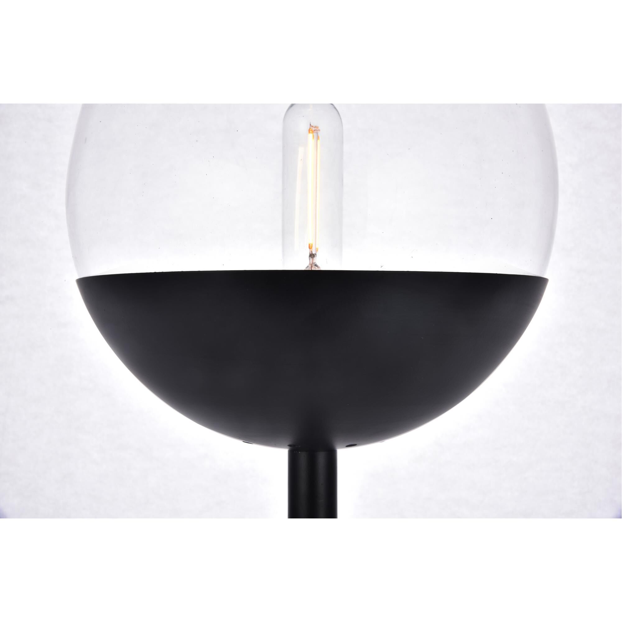 Shown in Black finish and Clear glass