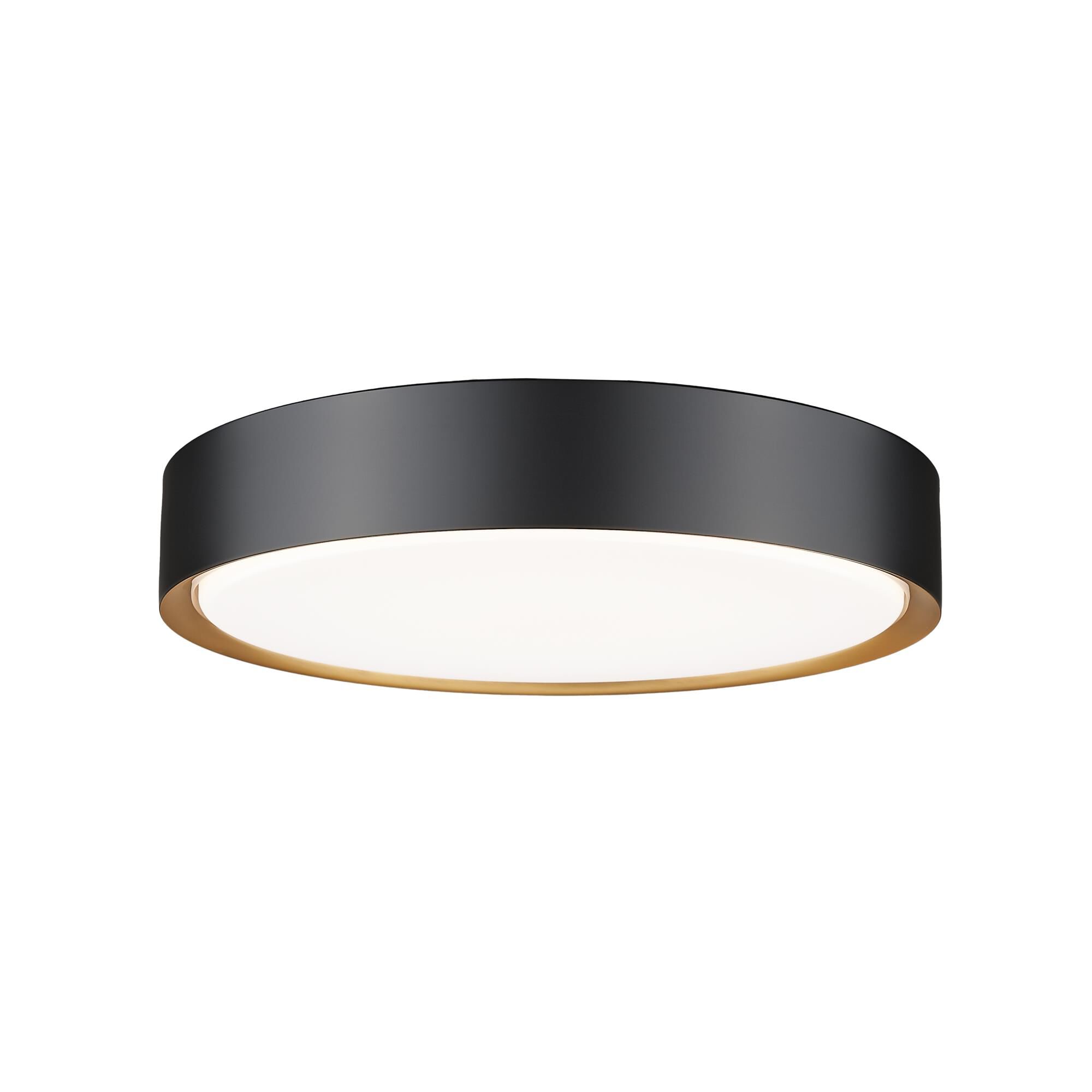Shown in Matte Black And Modern Gold finish and Frosted glass and Frosted shade