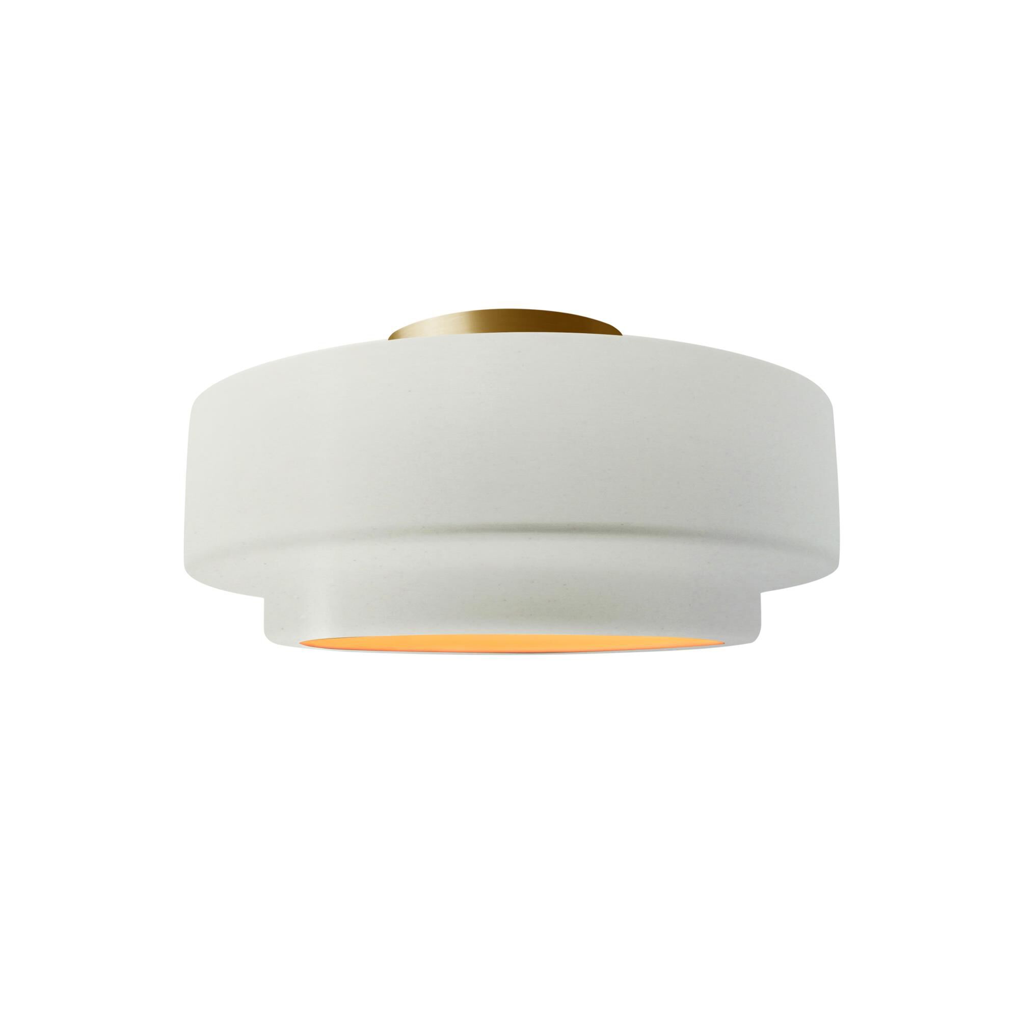 Shown in Brushed Brass finish and Matte White With Champagne Gold Internal Finish shade
