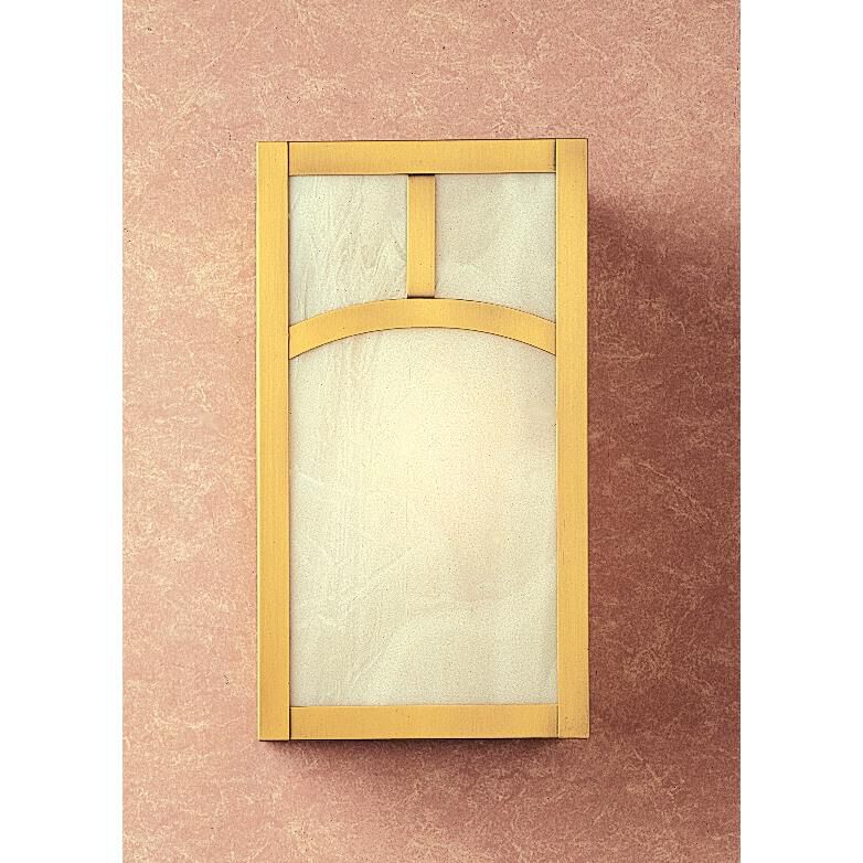 Shown in Antique Brass finish and White Opalescent glass and Classic Arch accent
