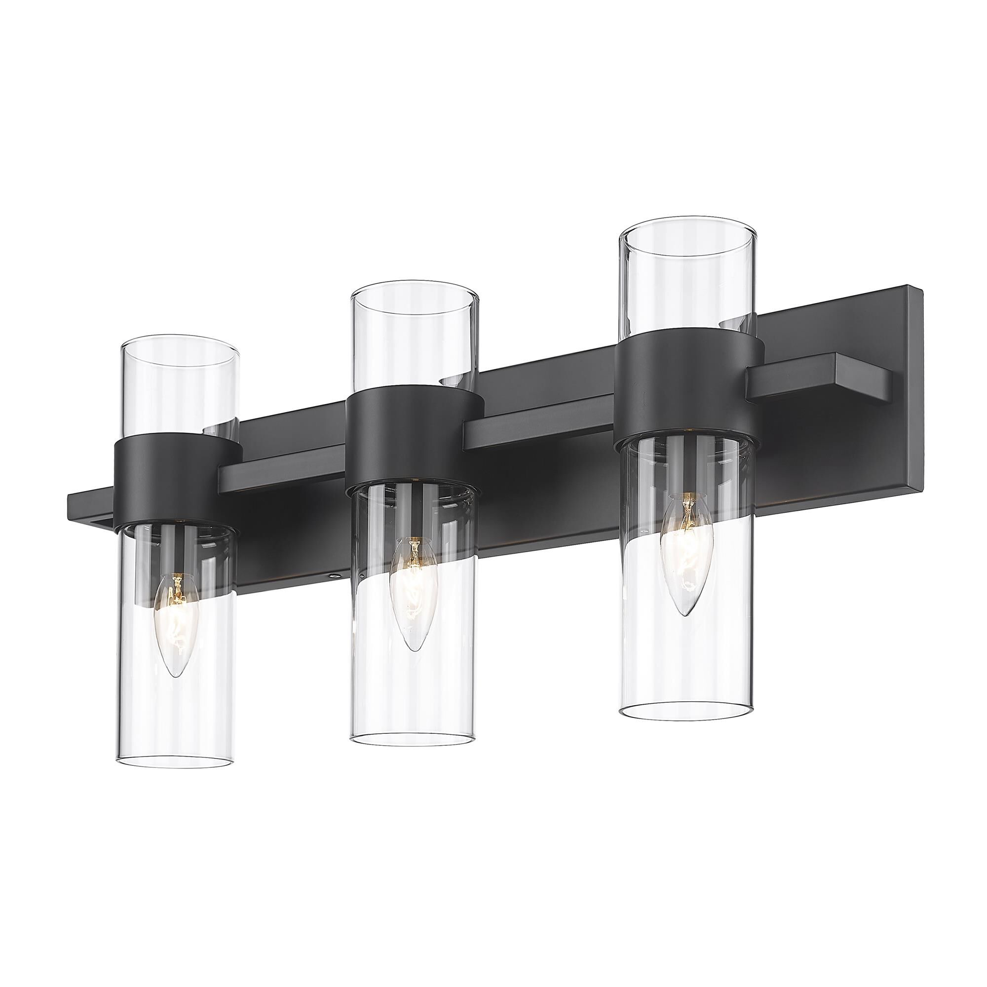 Shown in Matte Black finish and Clear glass