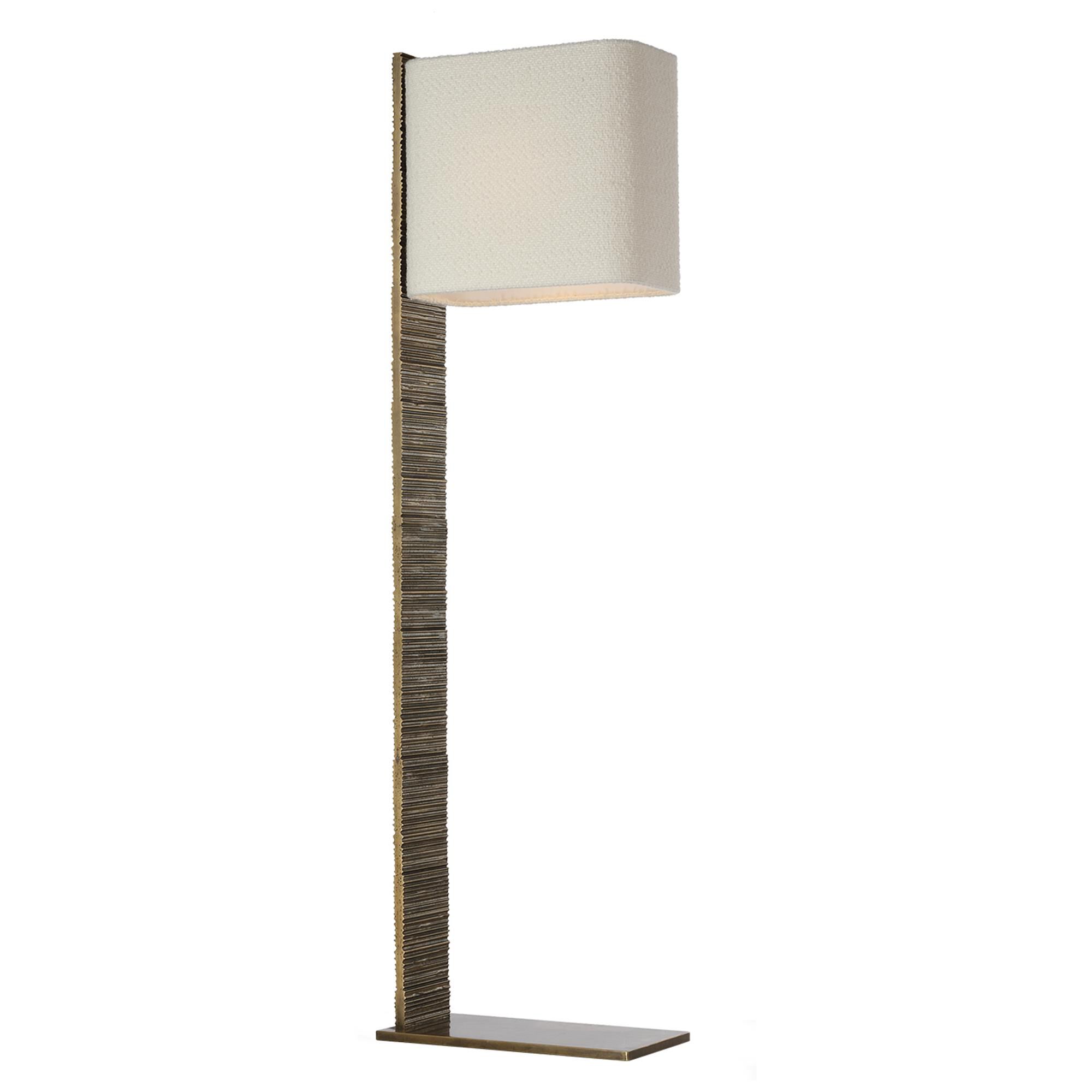 Shown in Ridged Tombac finish and Boucle Rectangle shade