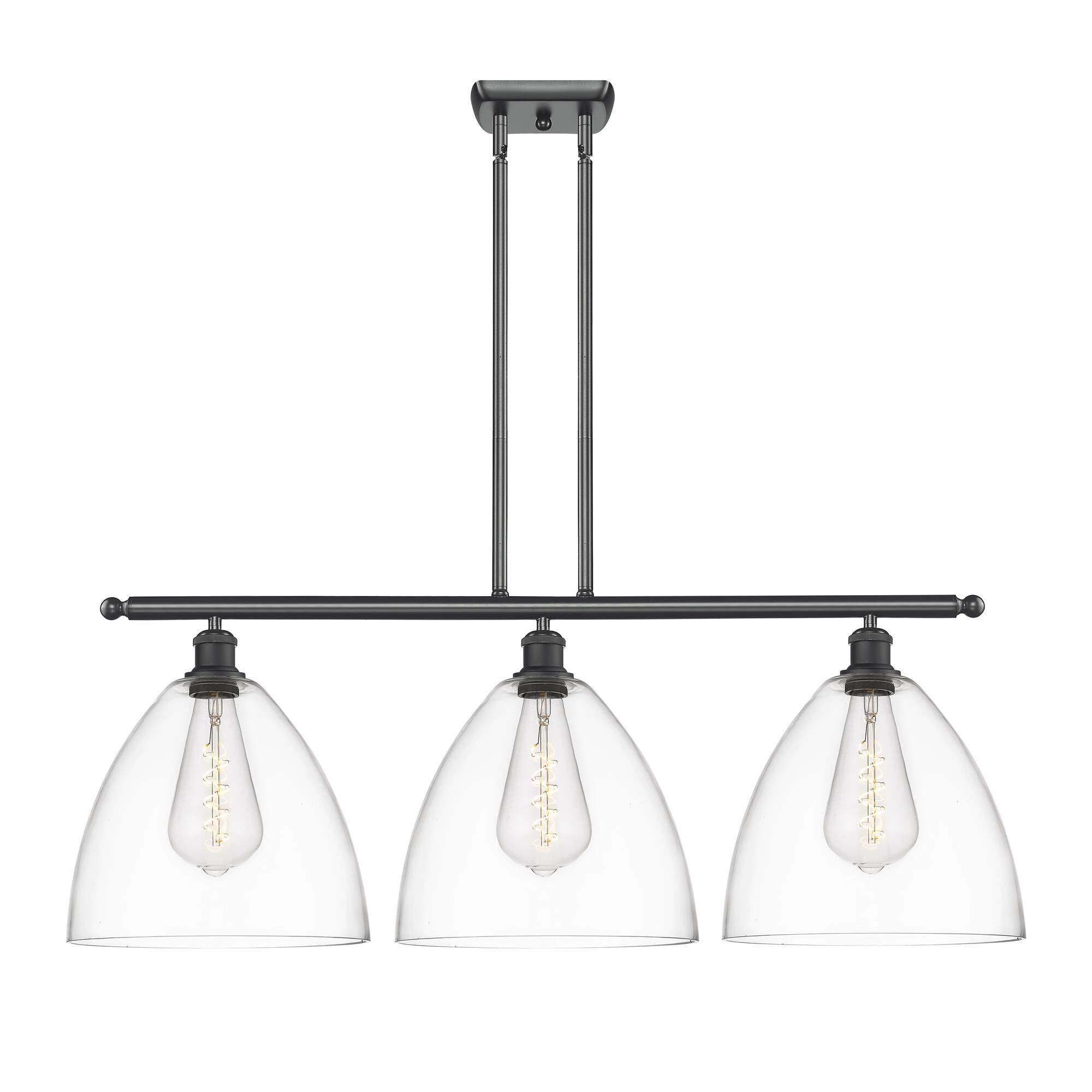Shown in Matte Black finish and Cased Matte White Ballston Dome glass and No Shade shade