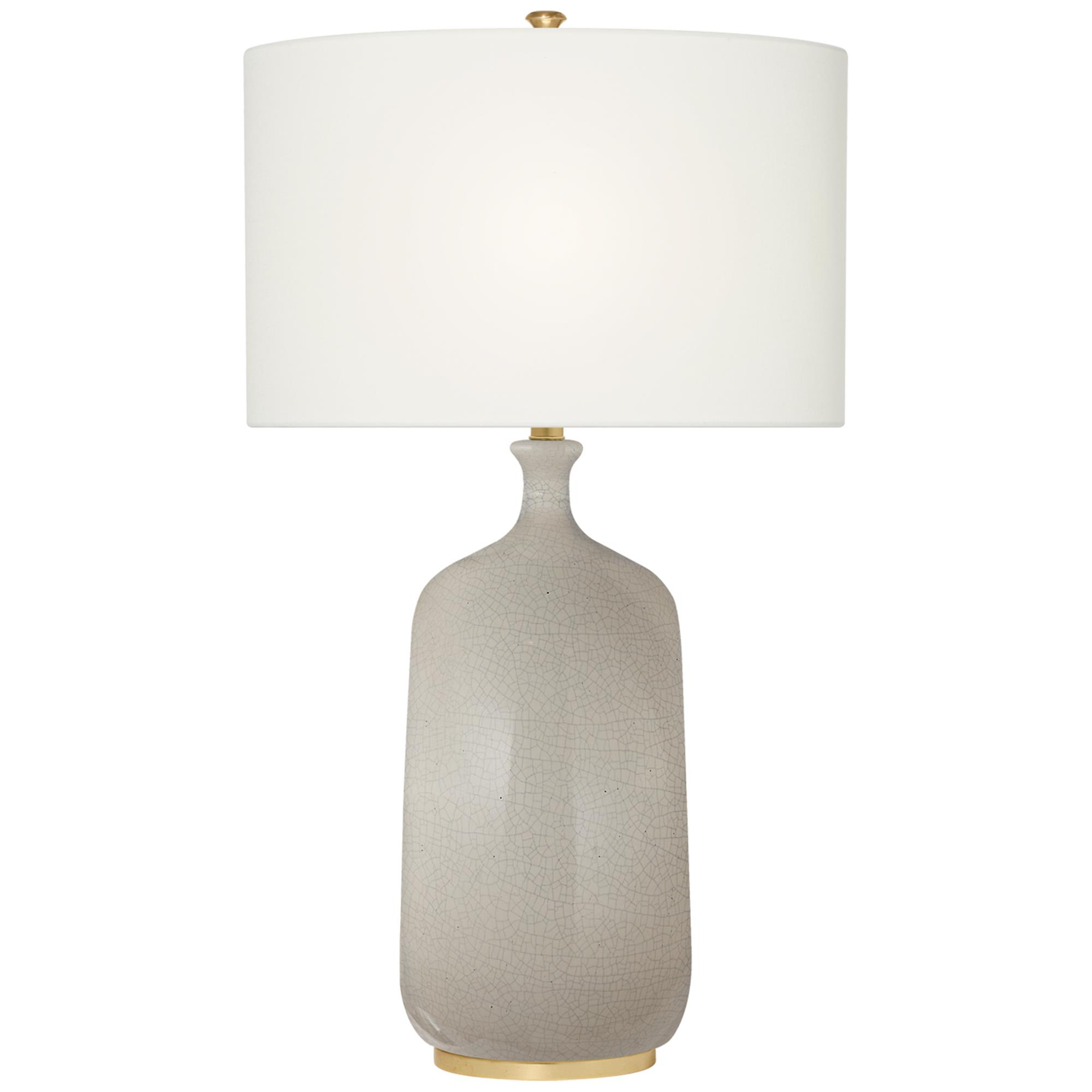 Shown in Bone Craquelure finish and Linen shade