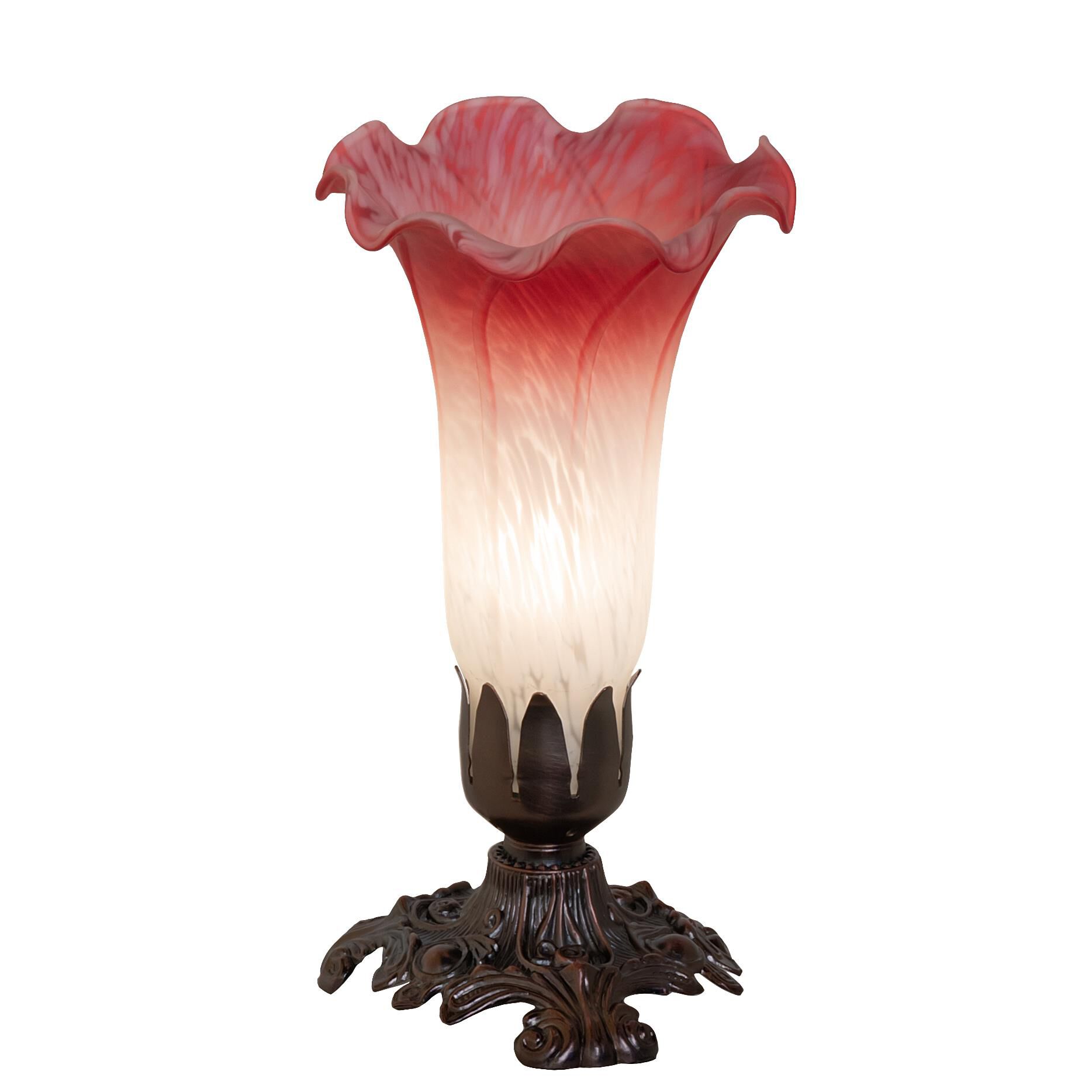 Shown in Mahogany Bronze finish and Ruby;White glass