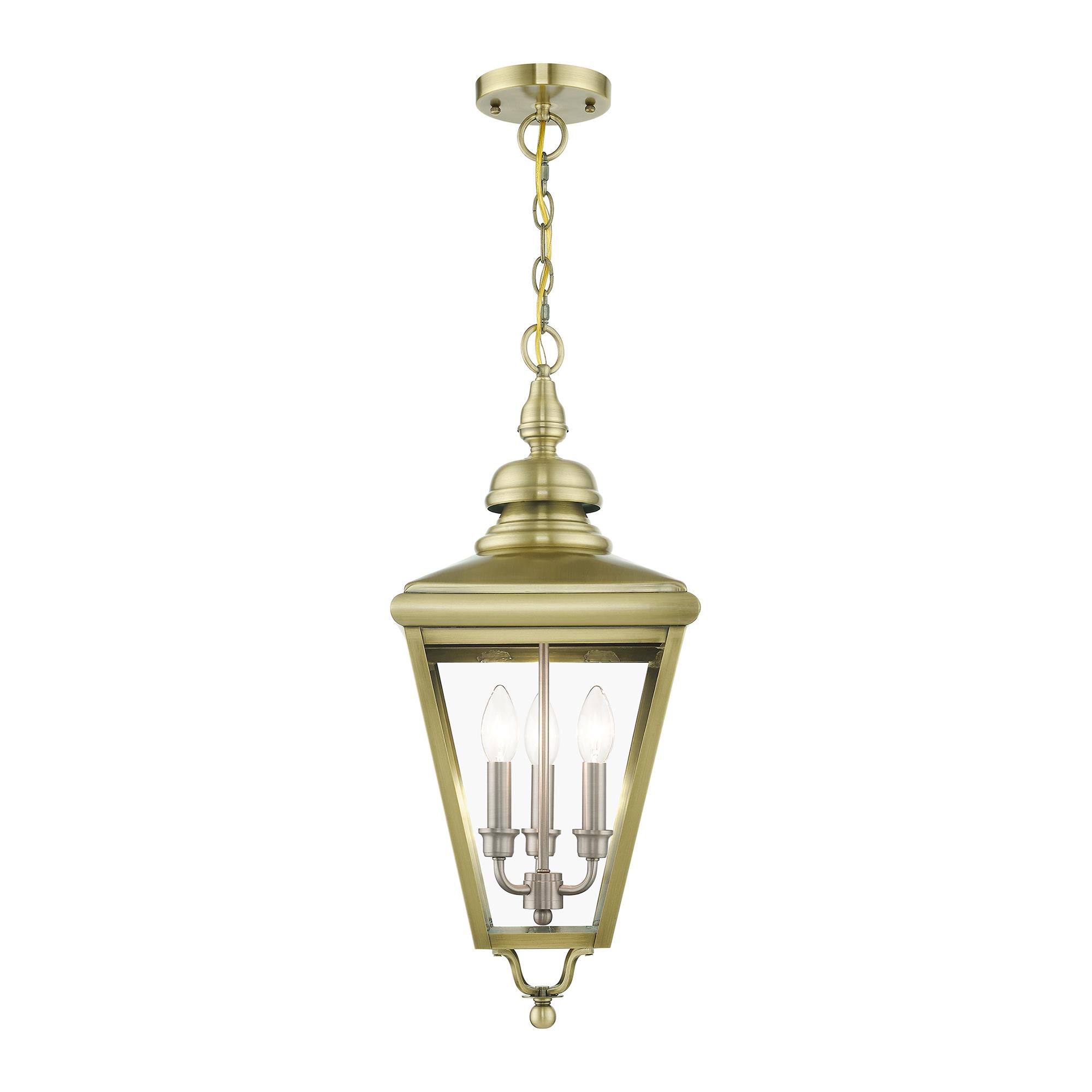 Shown in Antique Brass With Brushed Nickel Cluster finish and Clear glass