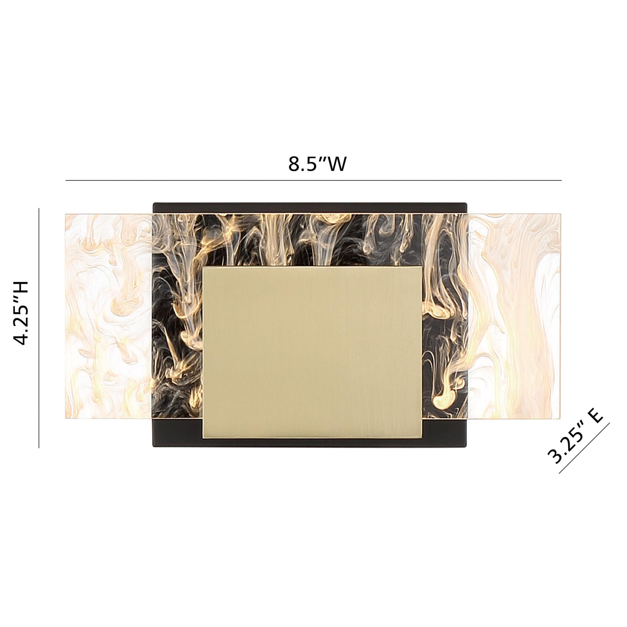 Shown in Black and Brass finish and Clear with Smoke Pattern Acrylic glass