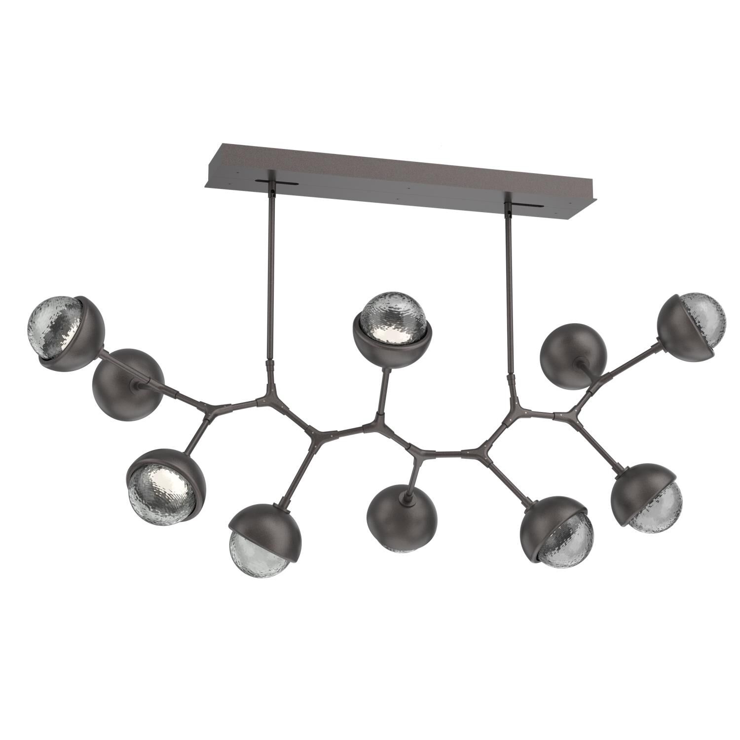 Shown in Graphite finish and Smoke glass and Metal Shade Matching Finish accent
