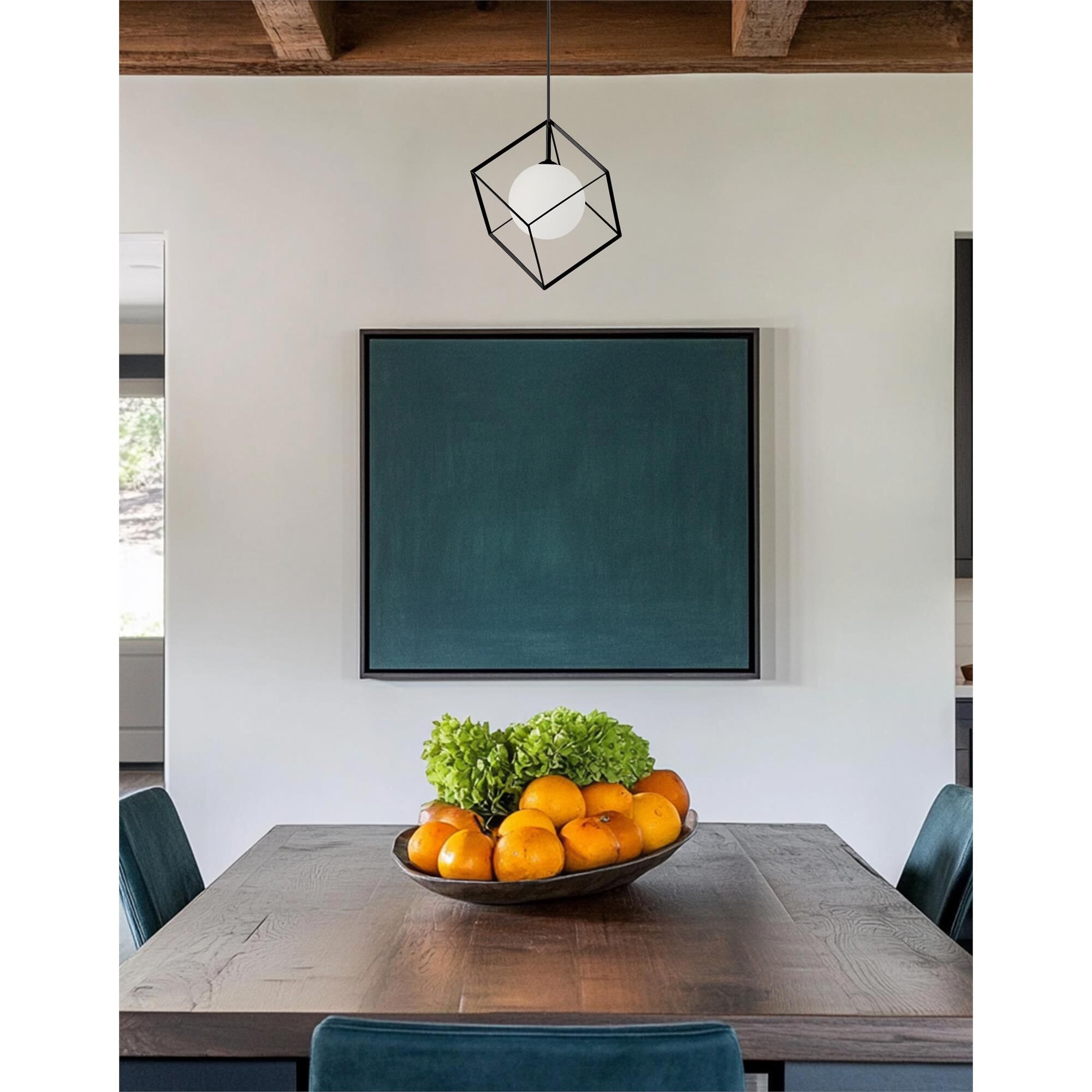 Shown in Black and White finish and White Globe glass