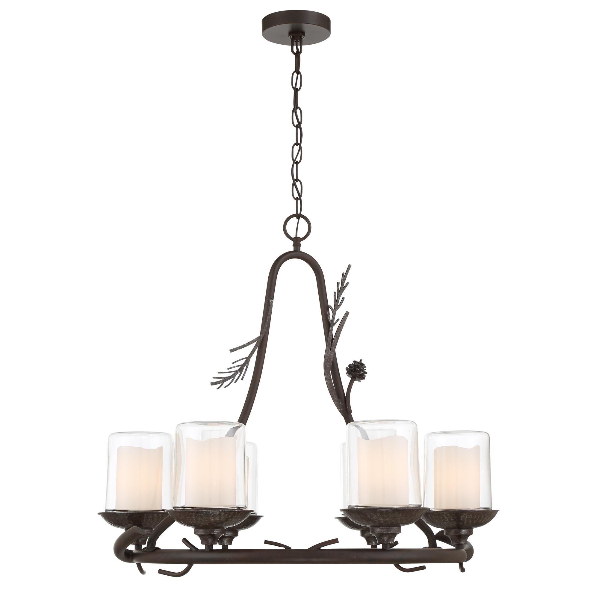 Shown in Weathered Spruce with Silver Highlights finish and Clear and White glass