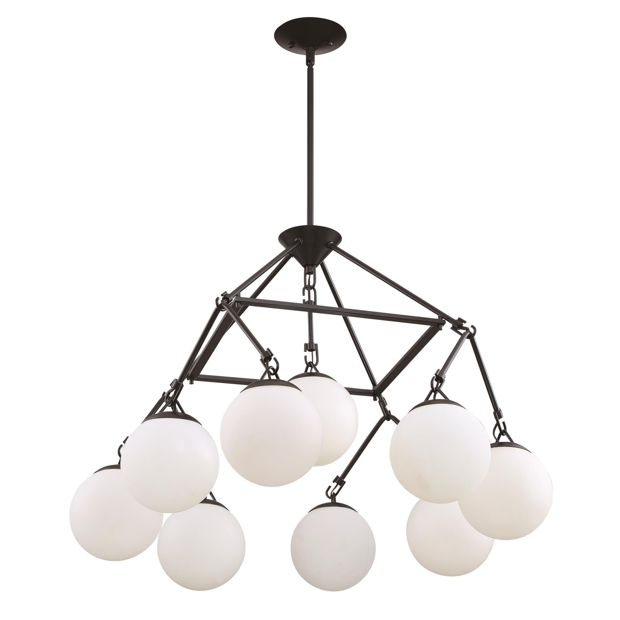 Shown in Flat Black finish and White Frosted glass