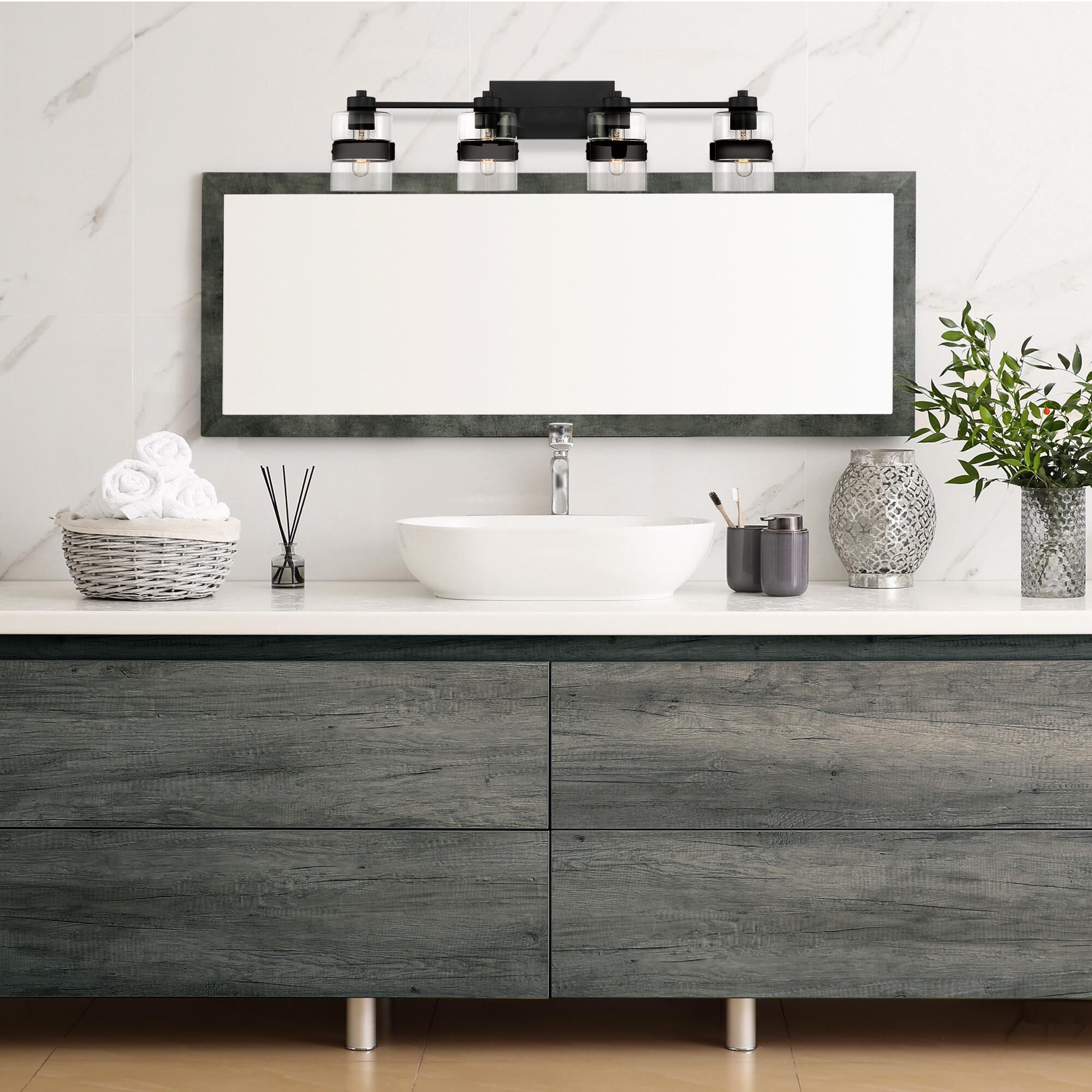 Midnight La 33 Inch 4 Light Bath Vanity Light by Designers Fountain