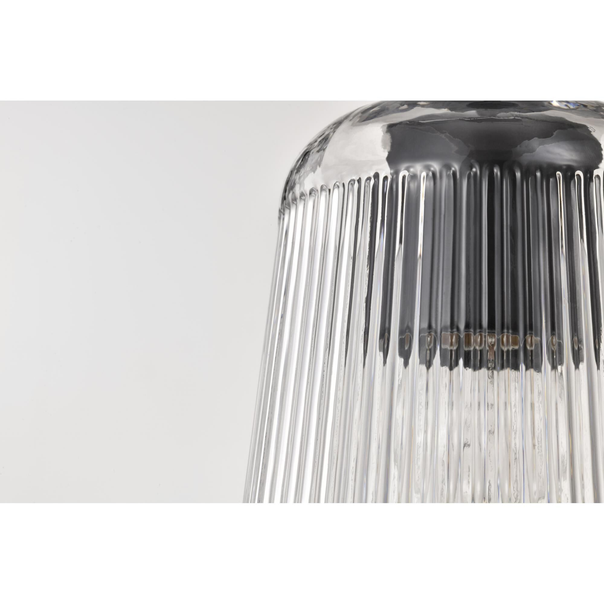 Shown in Matte Black finish and Clear Ribbed glass