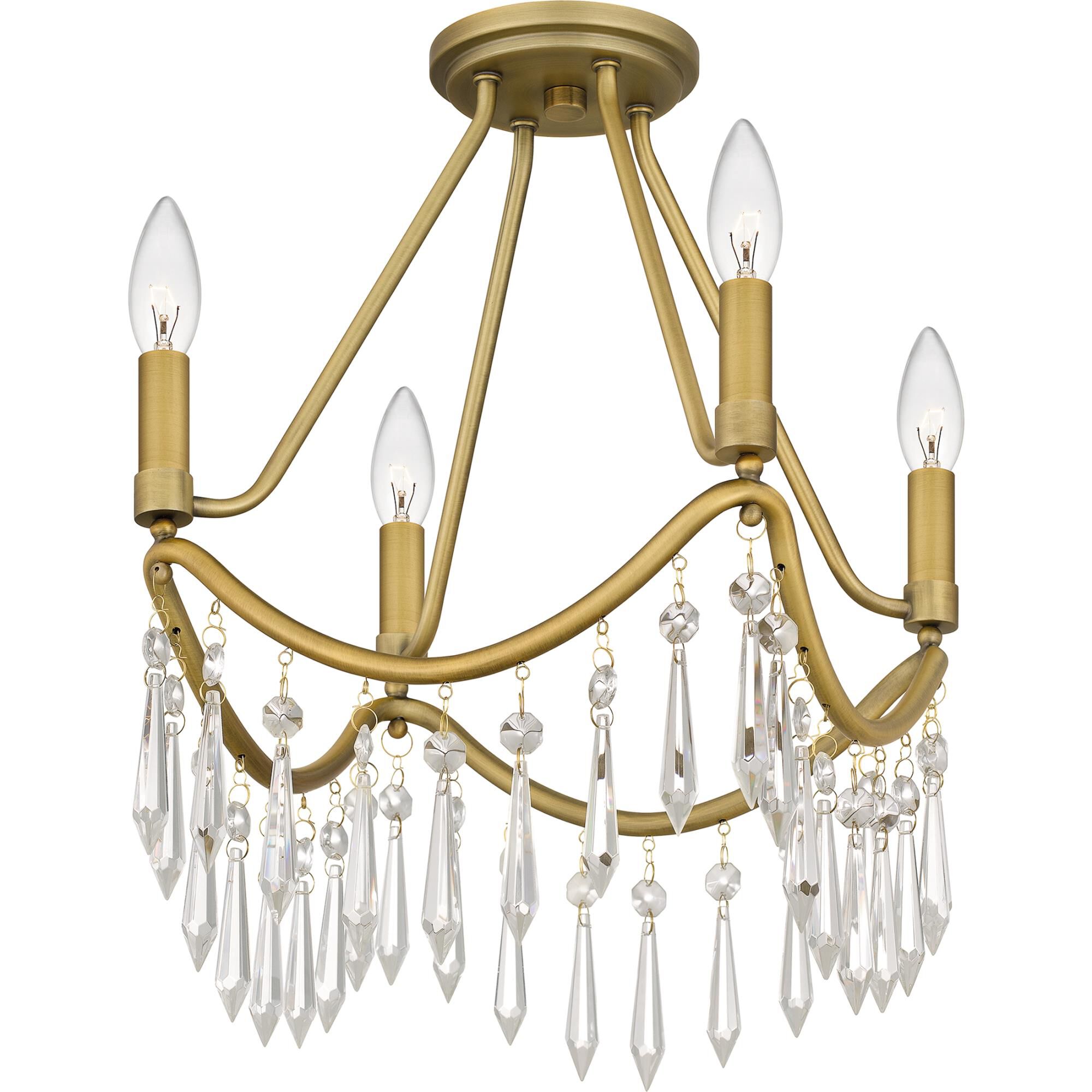 Airedale 12 Inch 4 Light Semi Flush Mount by Quoizel