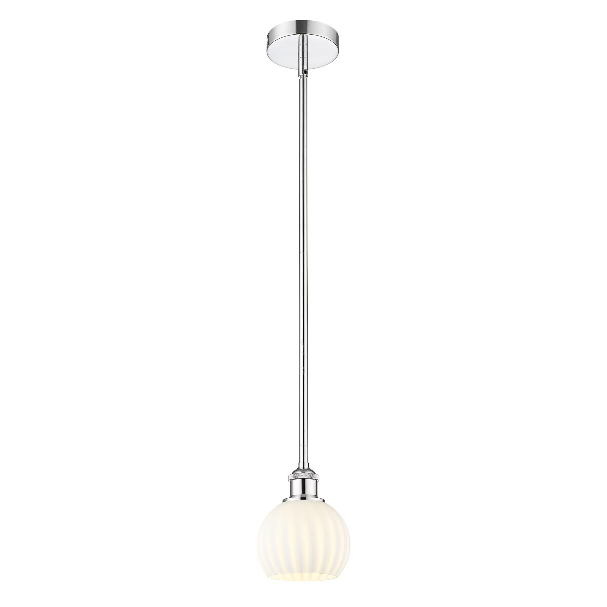 Shown in Polished Chrome finish and White Venetian glass