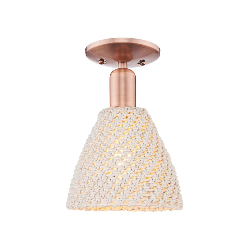 Bruno Marashlian Natural Ballston Dome 8 Inch Semi Flush Mount by Innovations Lighting