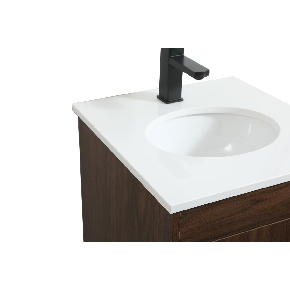 Shown in Walnut finish and Without Backsplash accent