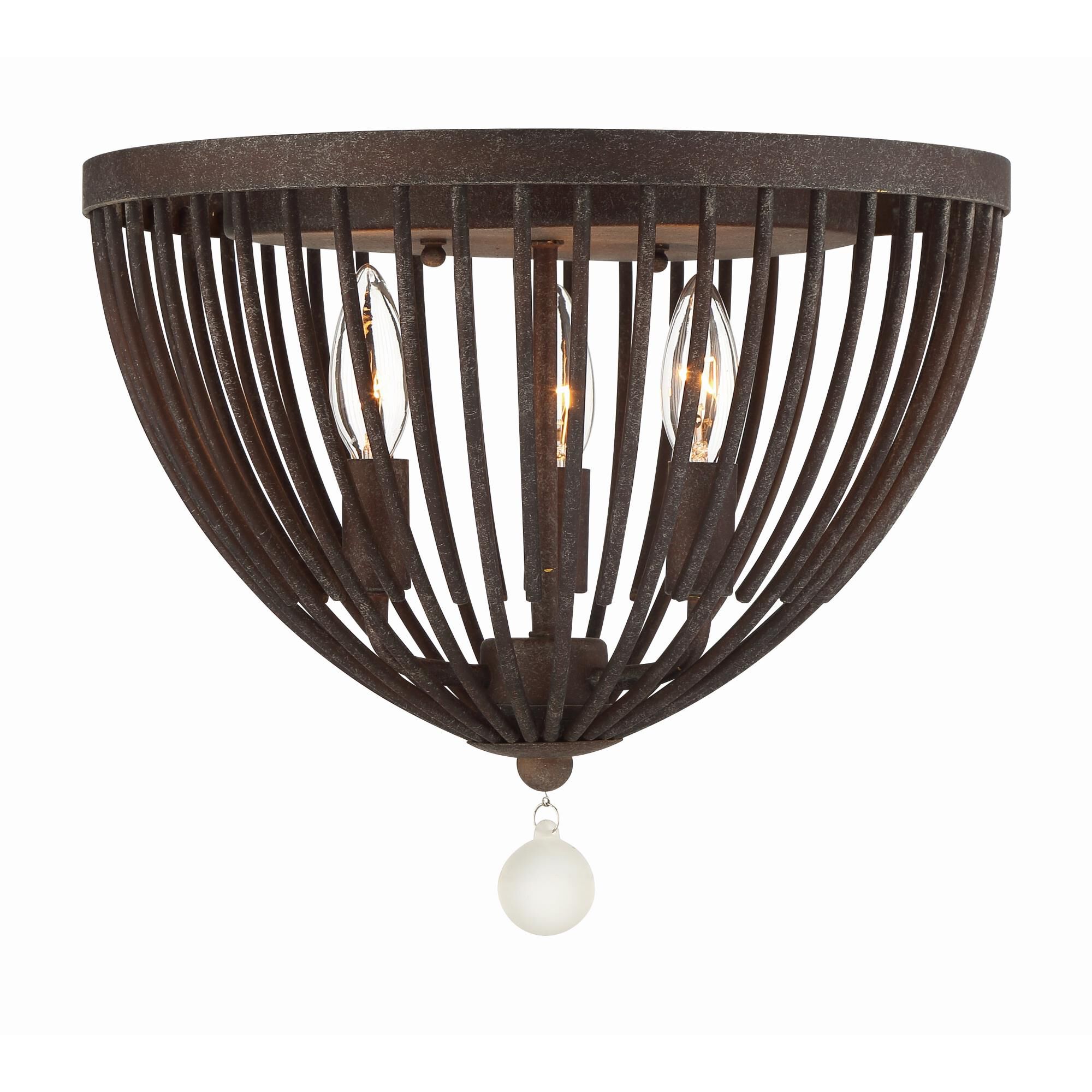 Duval 14 Inch 3 Light Semi Flush Mount by Crystorama