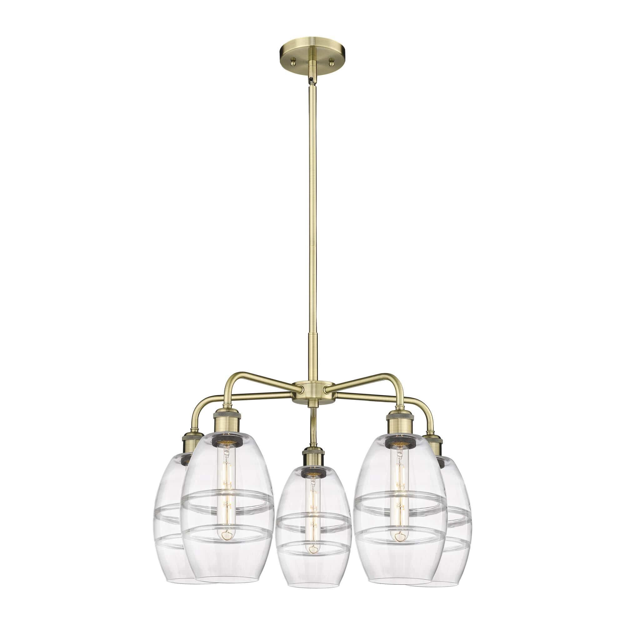 Shown in Antique Brass finish and Clear glass