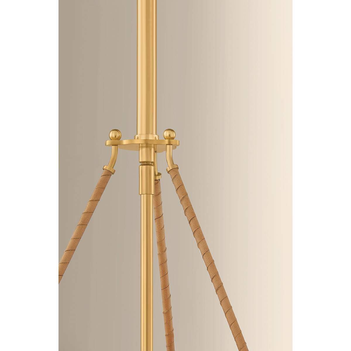 Shown in Aged Brass finish and Silk shade