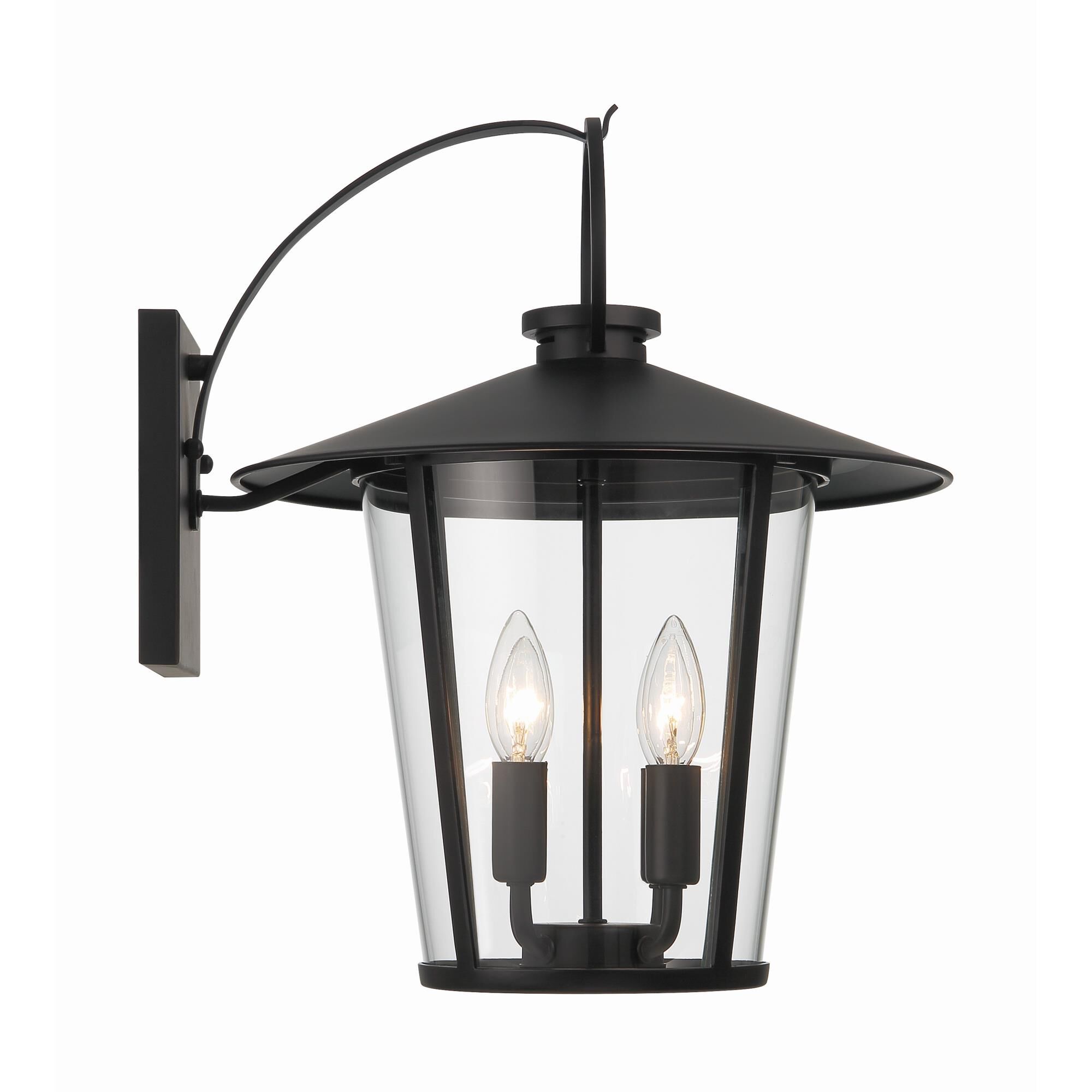 Shown in Matte Black finish and Clear glass and Clear Glass shade