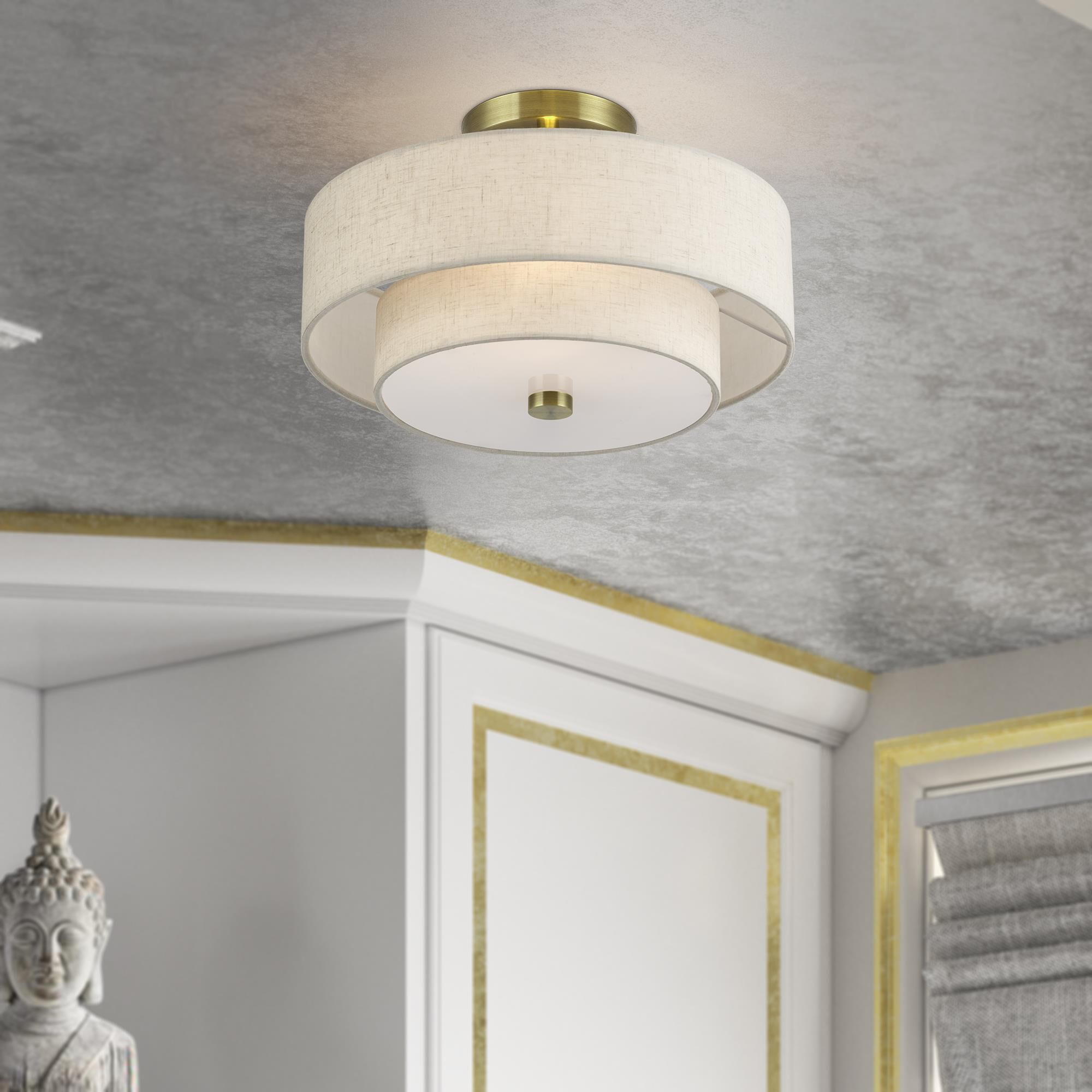 Monroe 13 Inch Semi Flush Mount by Livex Lighting