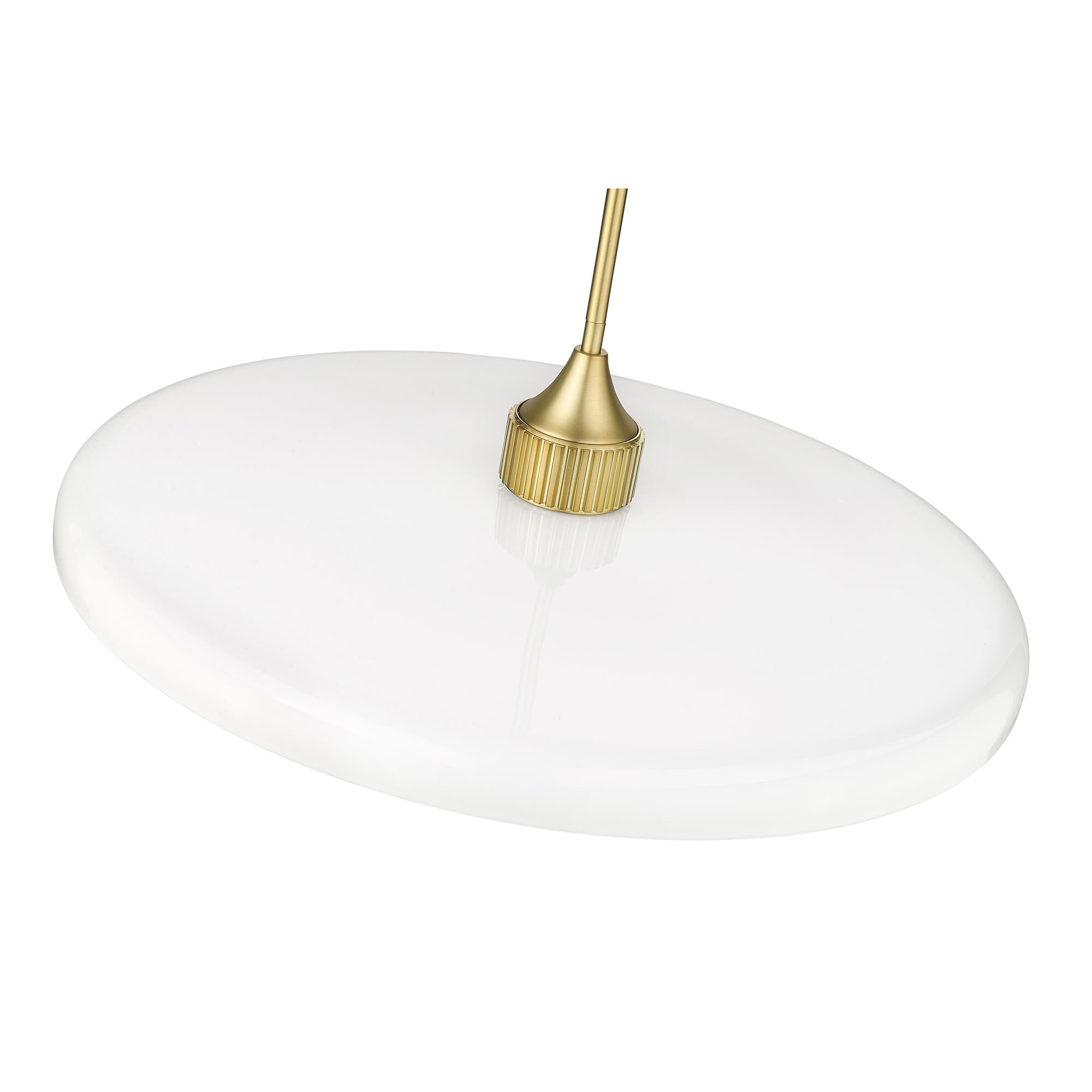 Shown in Olde Brass finish and Opal glass