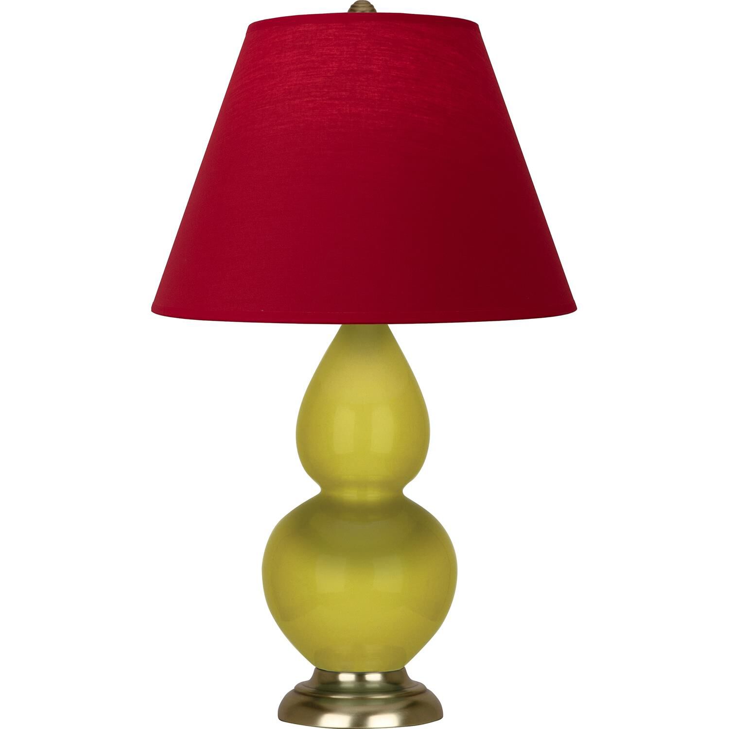 Shown in Citron finish and Rose Red with Ink Black Lining shade and Antique Brass accent
