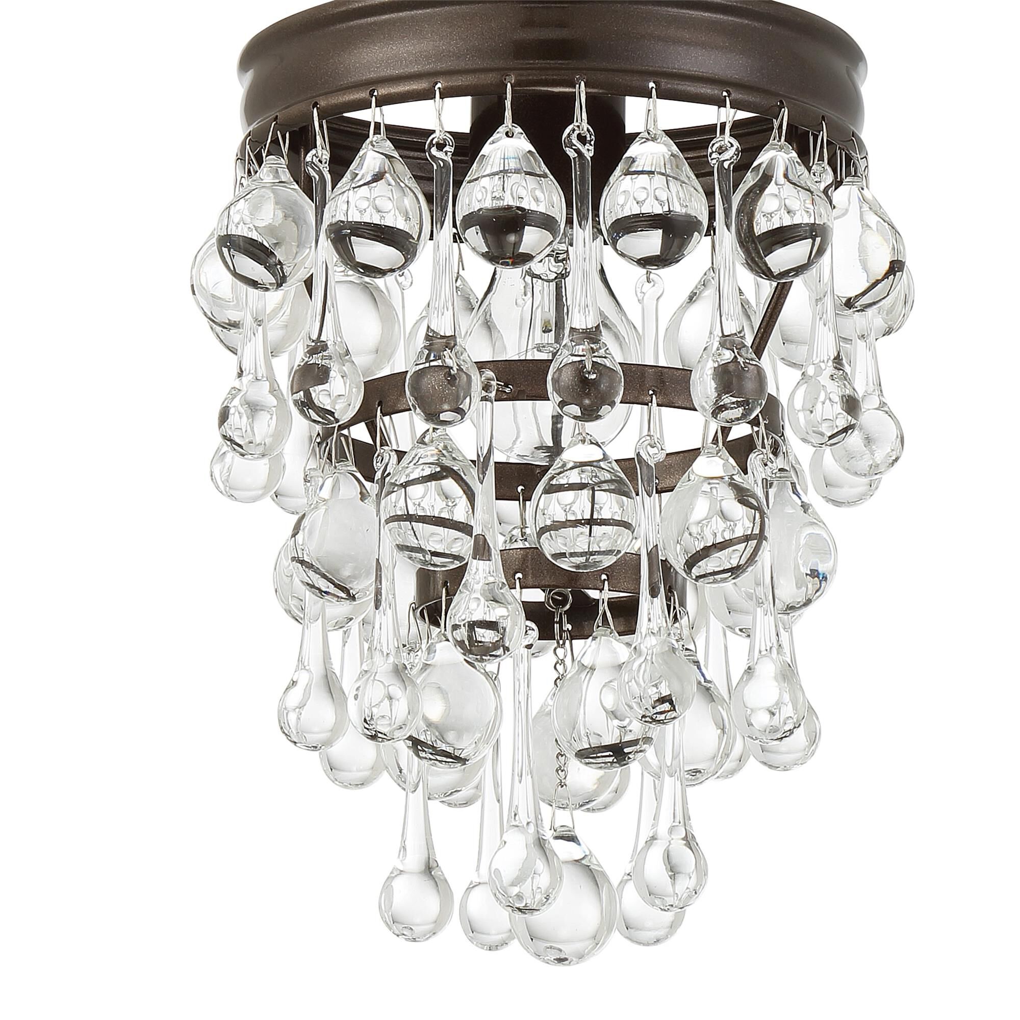 Shown in Vibrant Bronze finish and Clear Glass Drops crystal