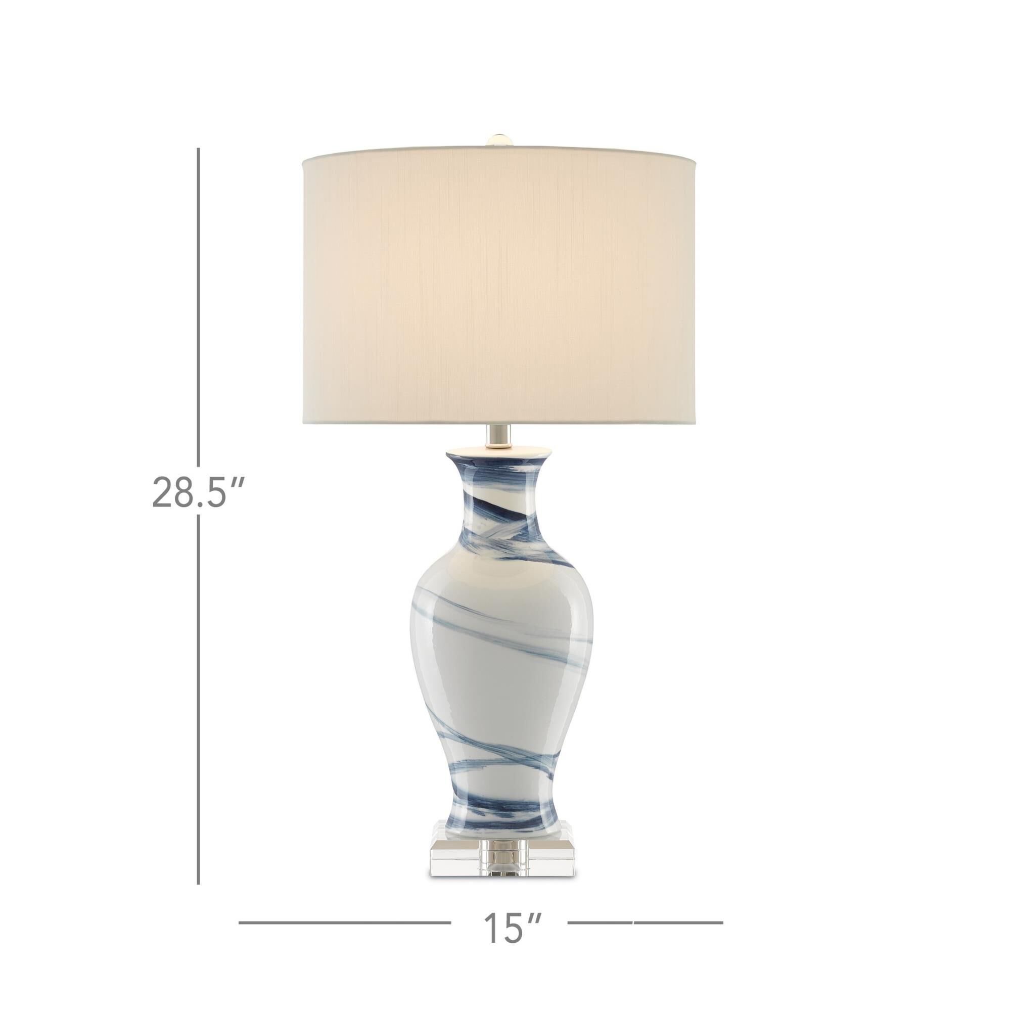 Shown in White/Blue finish and Included shade