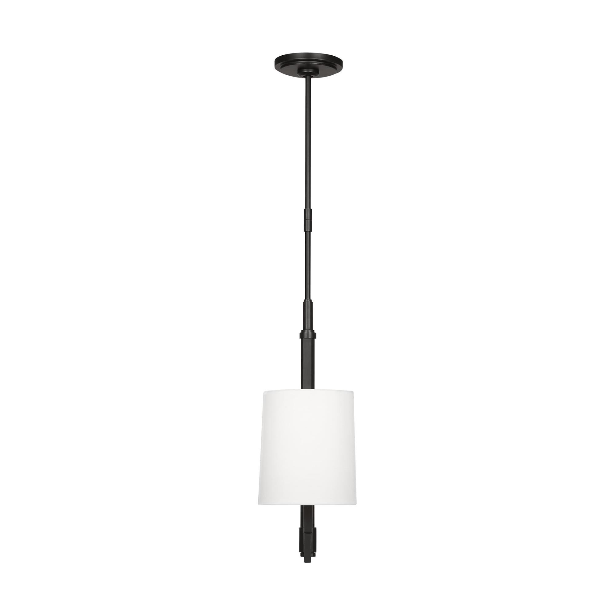 Shown in Aged Iron finish and White Linen shade