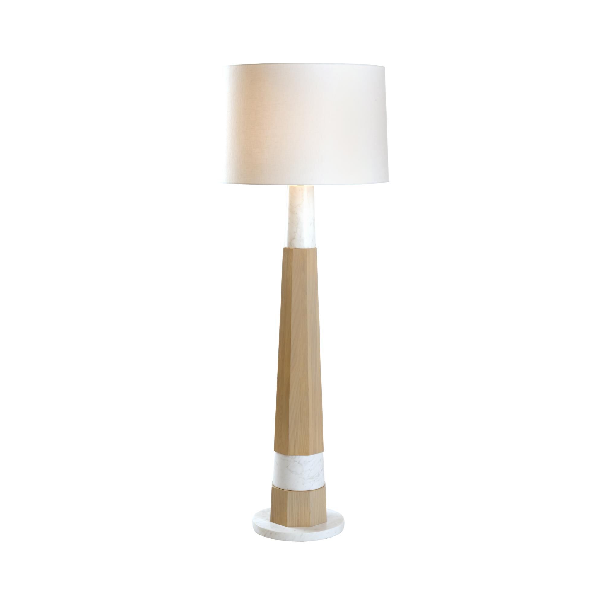 Shown in White and Cream finish and Linen shade